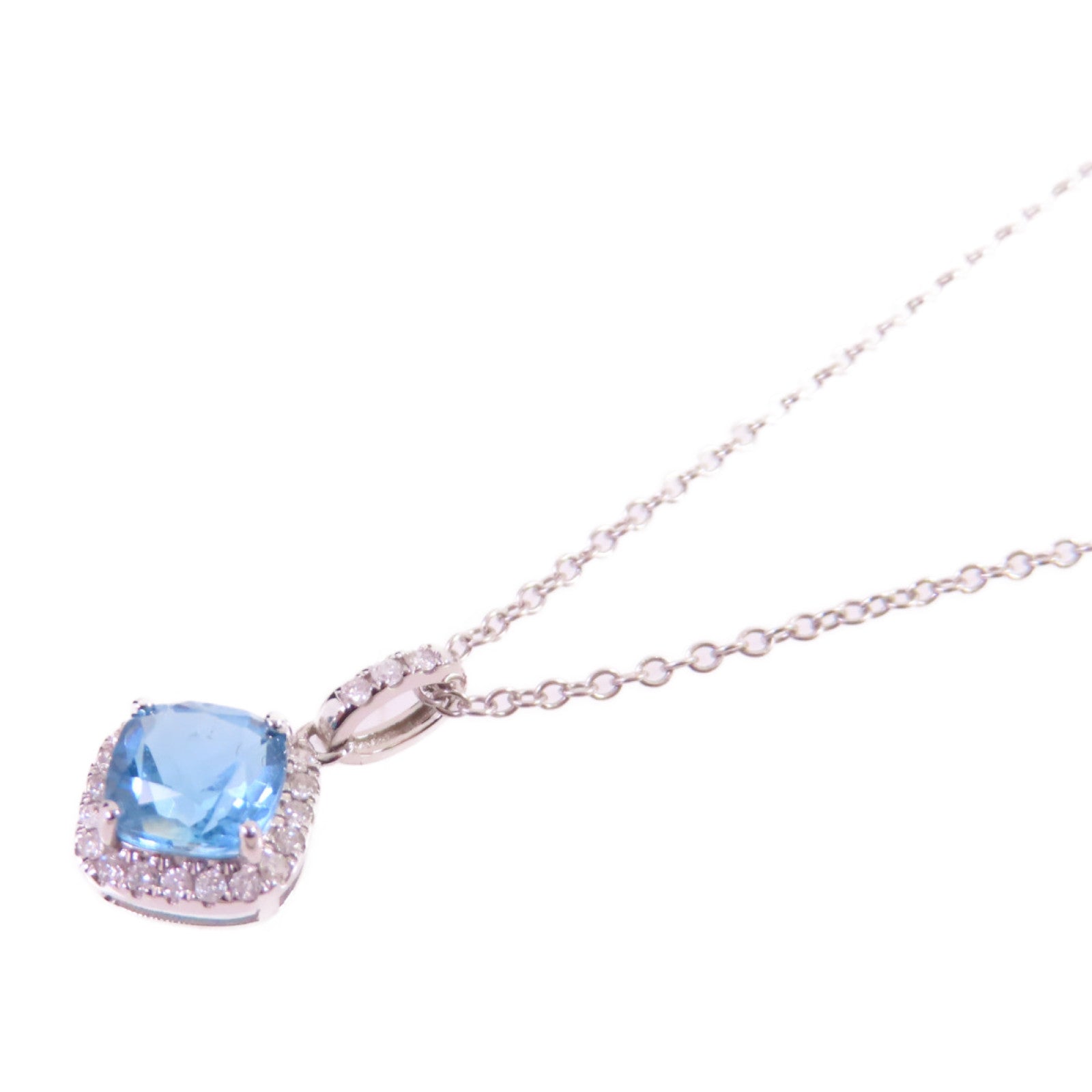JEWELRY 18K白金Spinel/Diamond Necklace 0.73ct藍尖晶石/0.09ct鑽石項鏈