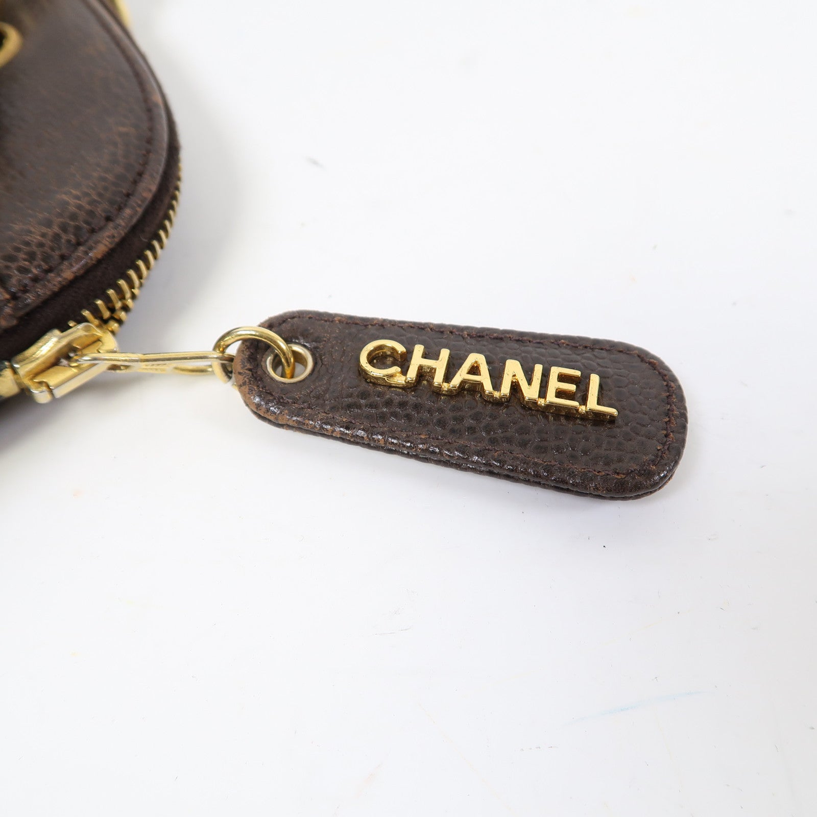 CHANEL Caviar皮革Shoulder Bag金扣肩背袋啡色