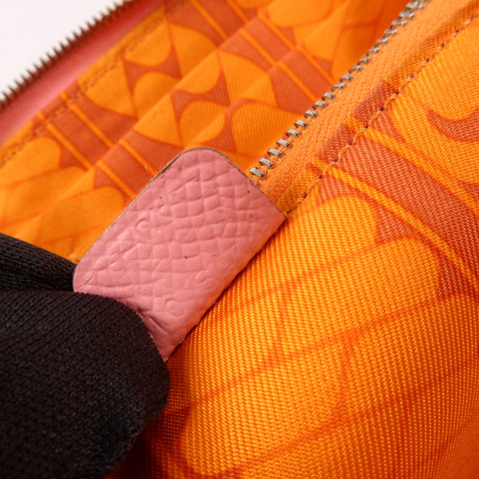 HERMES Epsom皮革Silk In Long Wallet銀扣長錢包Rose Azalee