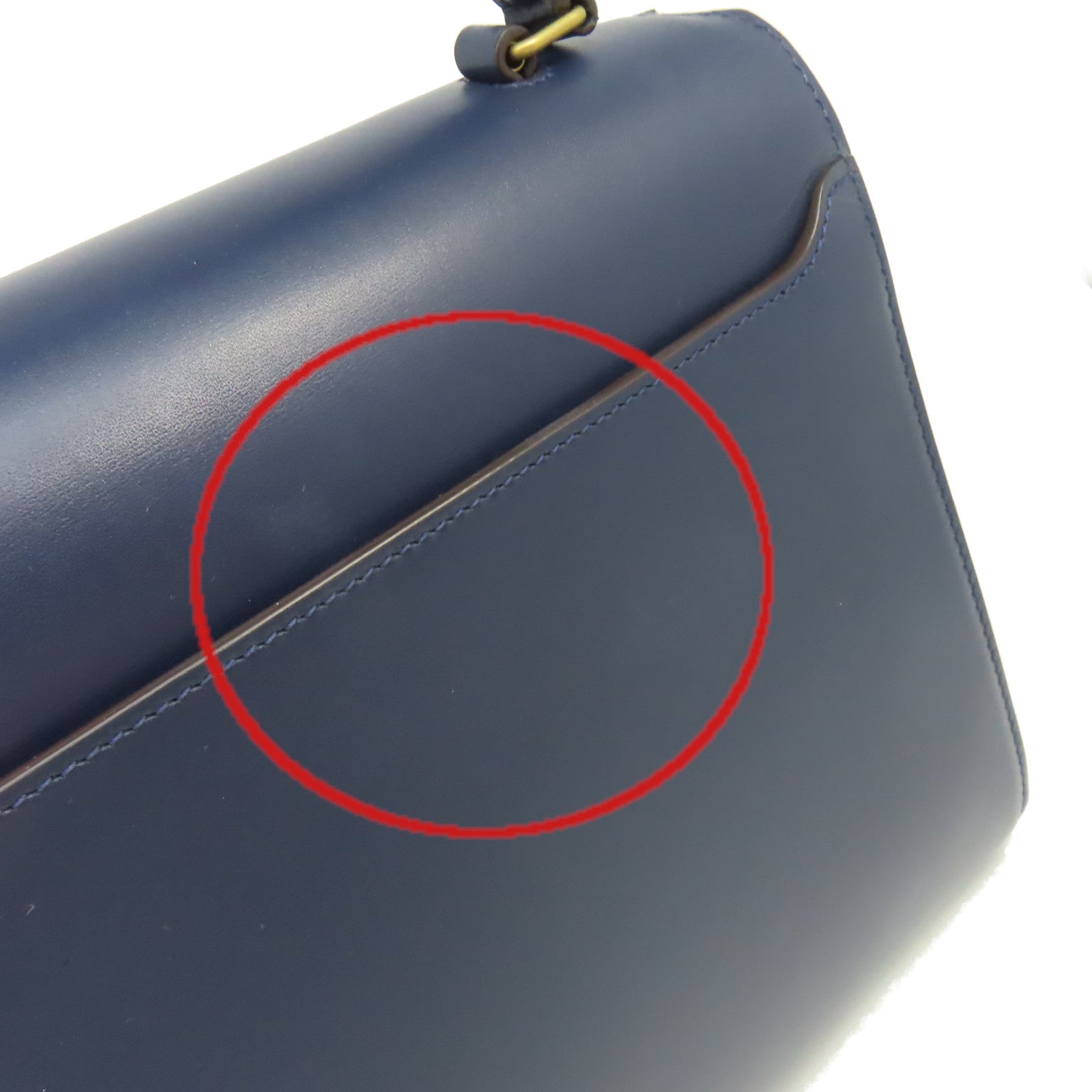 SAINT LAURENT 麂皮皮革/牛皮皮革Cassandra 2Way Shoulder Bag金扣手挽肩背兩用袋藍色