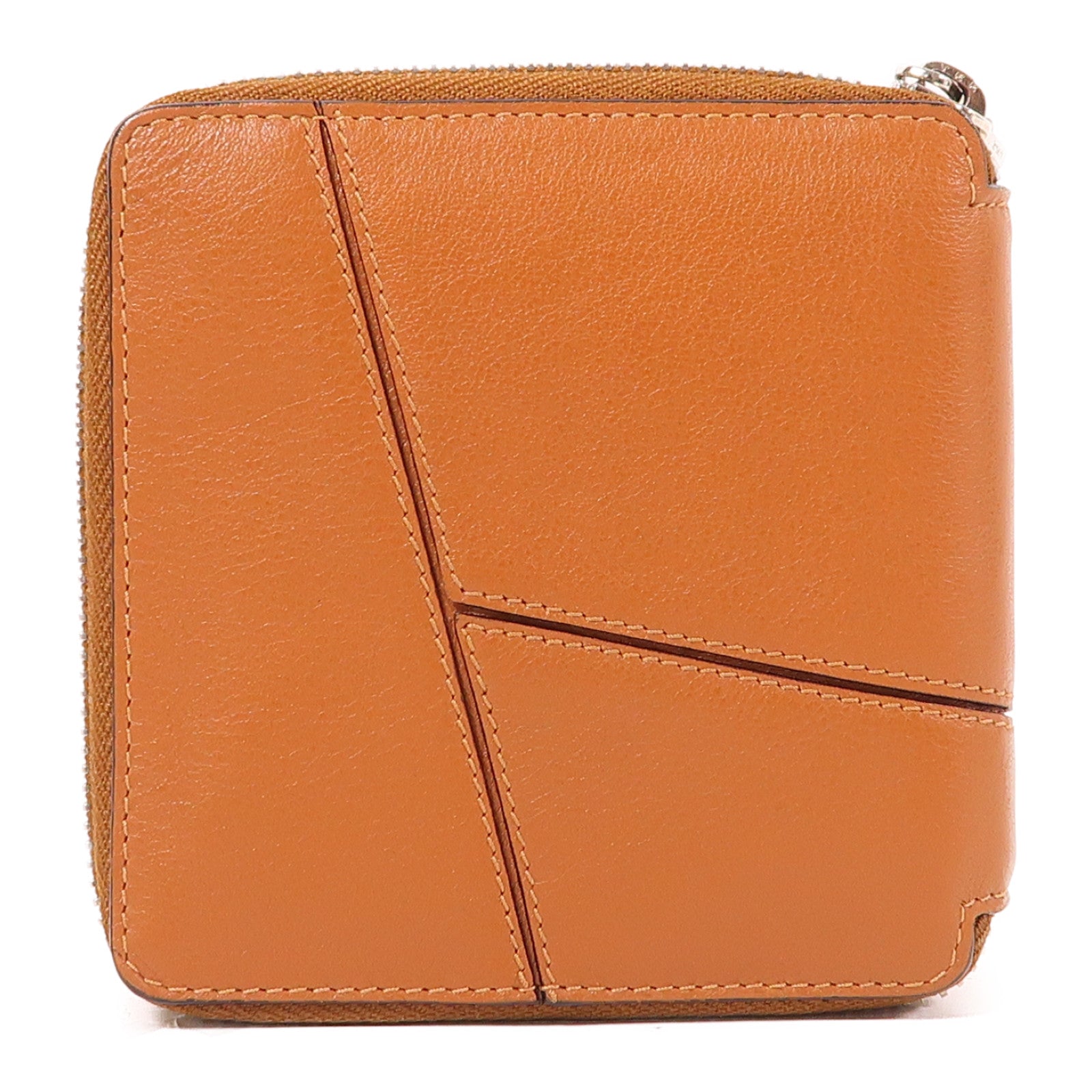LOEWE 牛皮皮革Zipper Wallet銀扣錢包