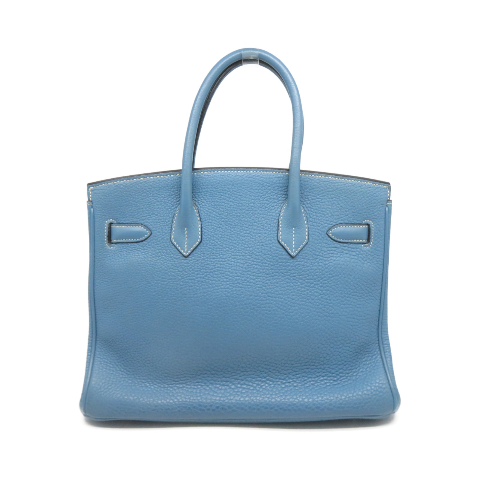 HERMES Togo皮革Birkin 30銀扣手挽袋Blue Jeans牛仔藍色