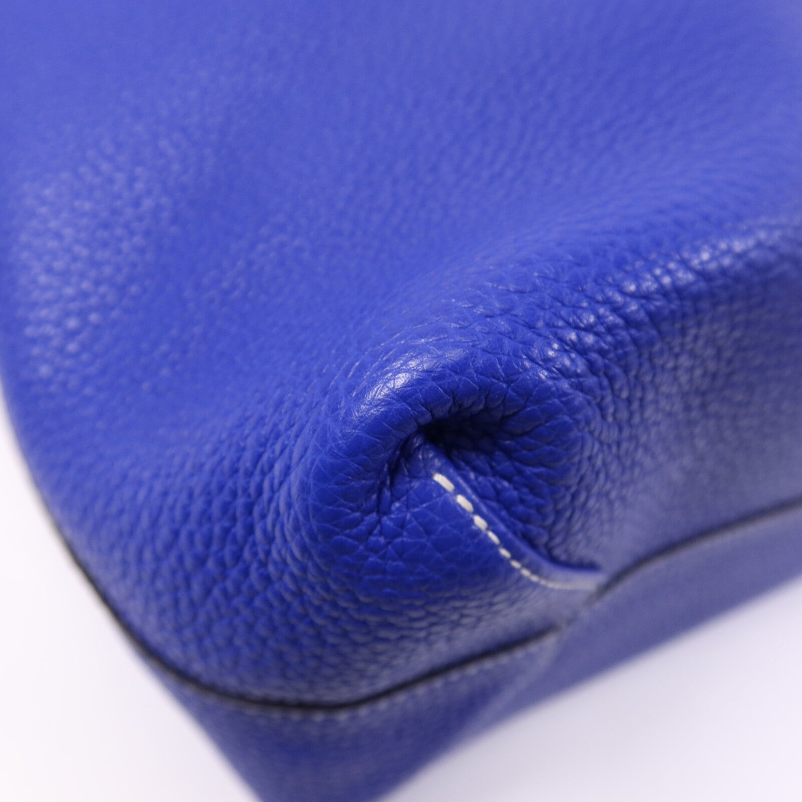 HERMES Clemence皮革Double Sens手挽袋Bleu Electrique/Etain