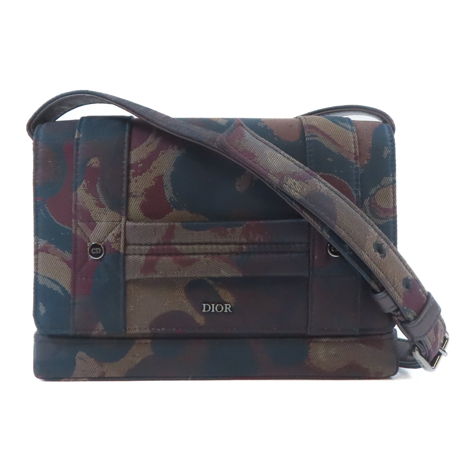 Dior 帆布Dior x Peter Doig Shoulder Bag肩背袋深藍色/深紅色/啡色