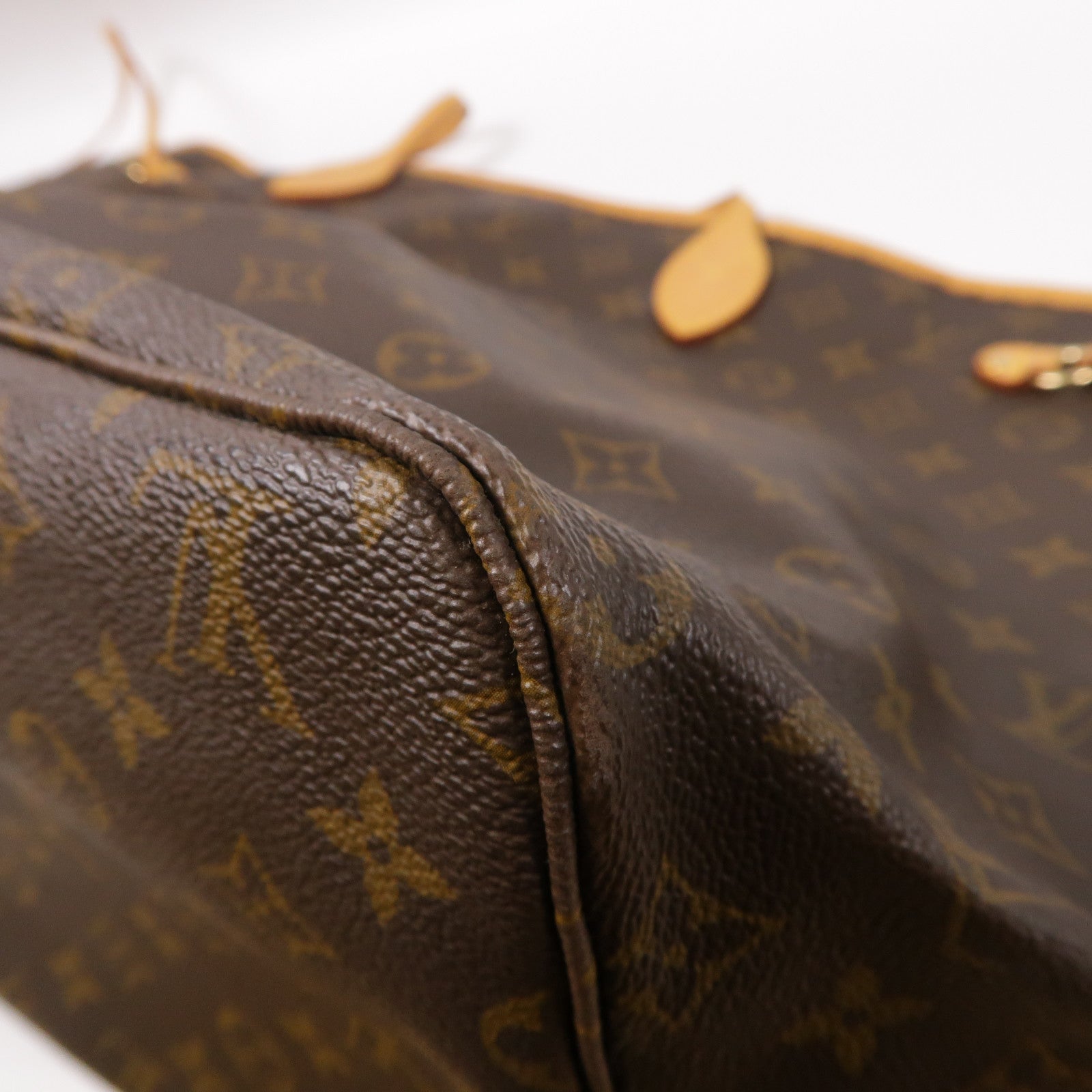 LOUIS VUITTON Monogram Neverfull GM金扣手挽袋啡色
