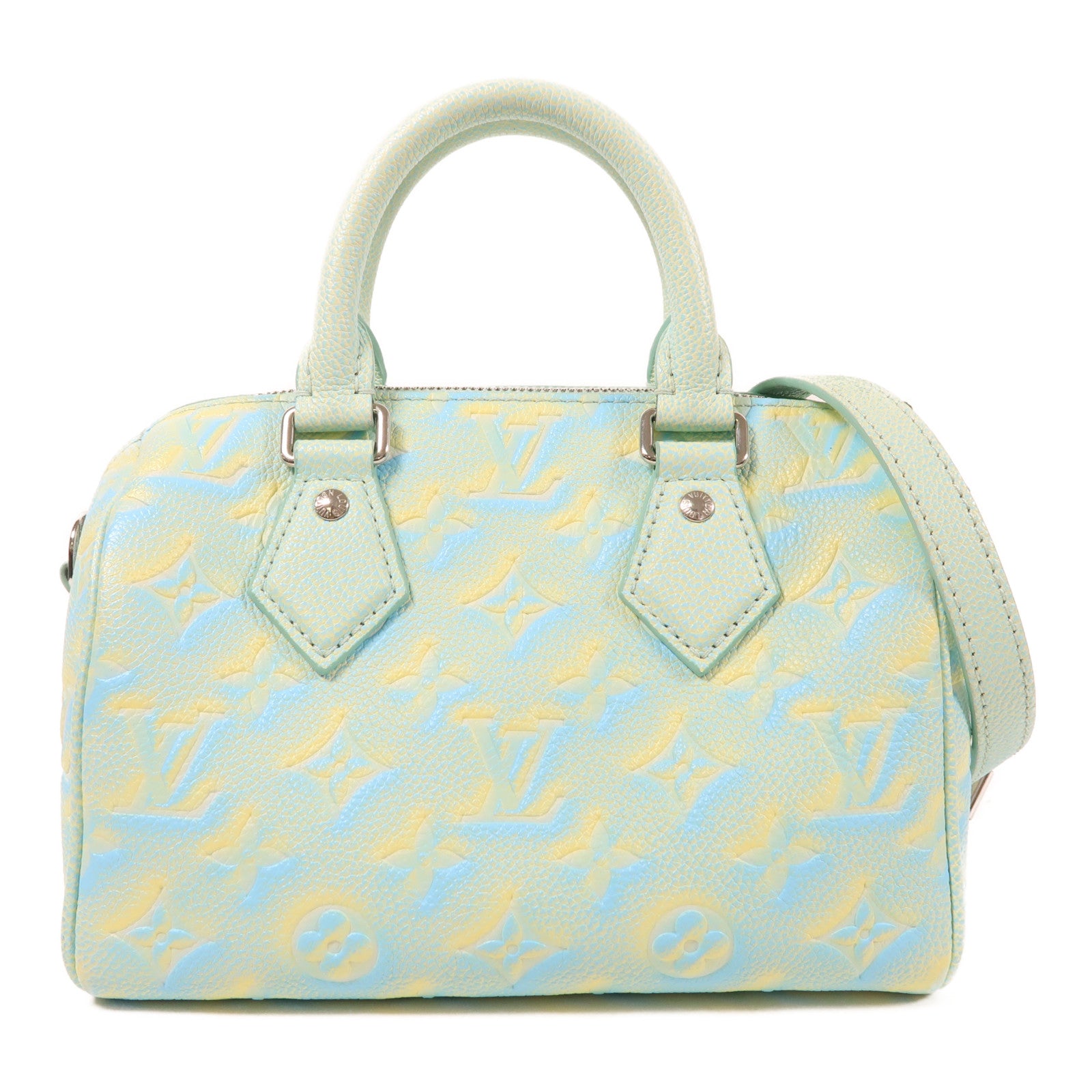 LOUIS VUITTON Monogram Empreinte Nano Speedy銀扣手挽肩背兩用袋