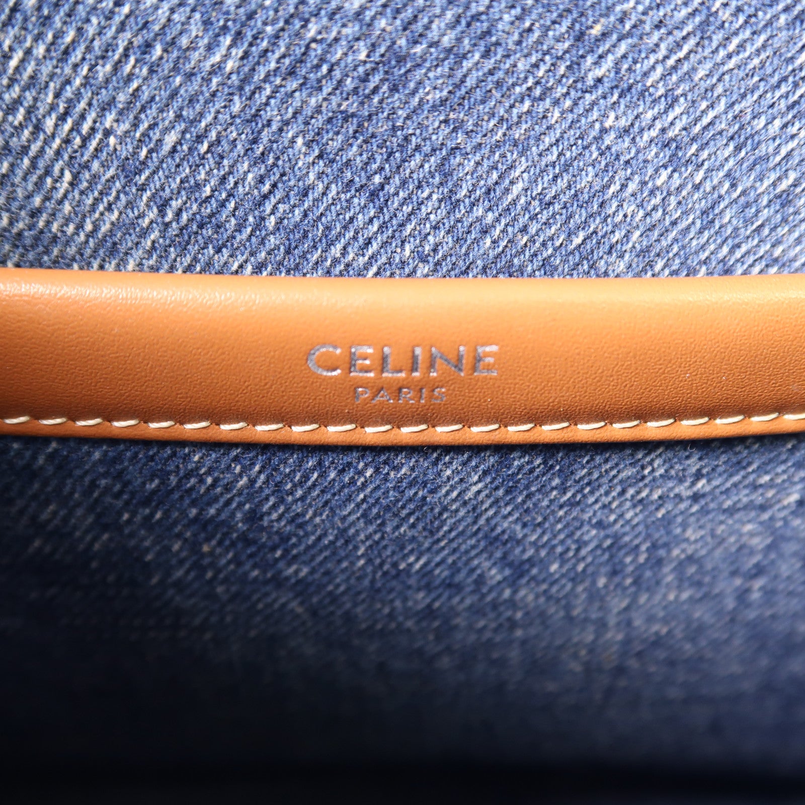 CELINE 牛仔布Cabas Thais銀扣手挽肩背兩用袋