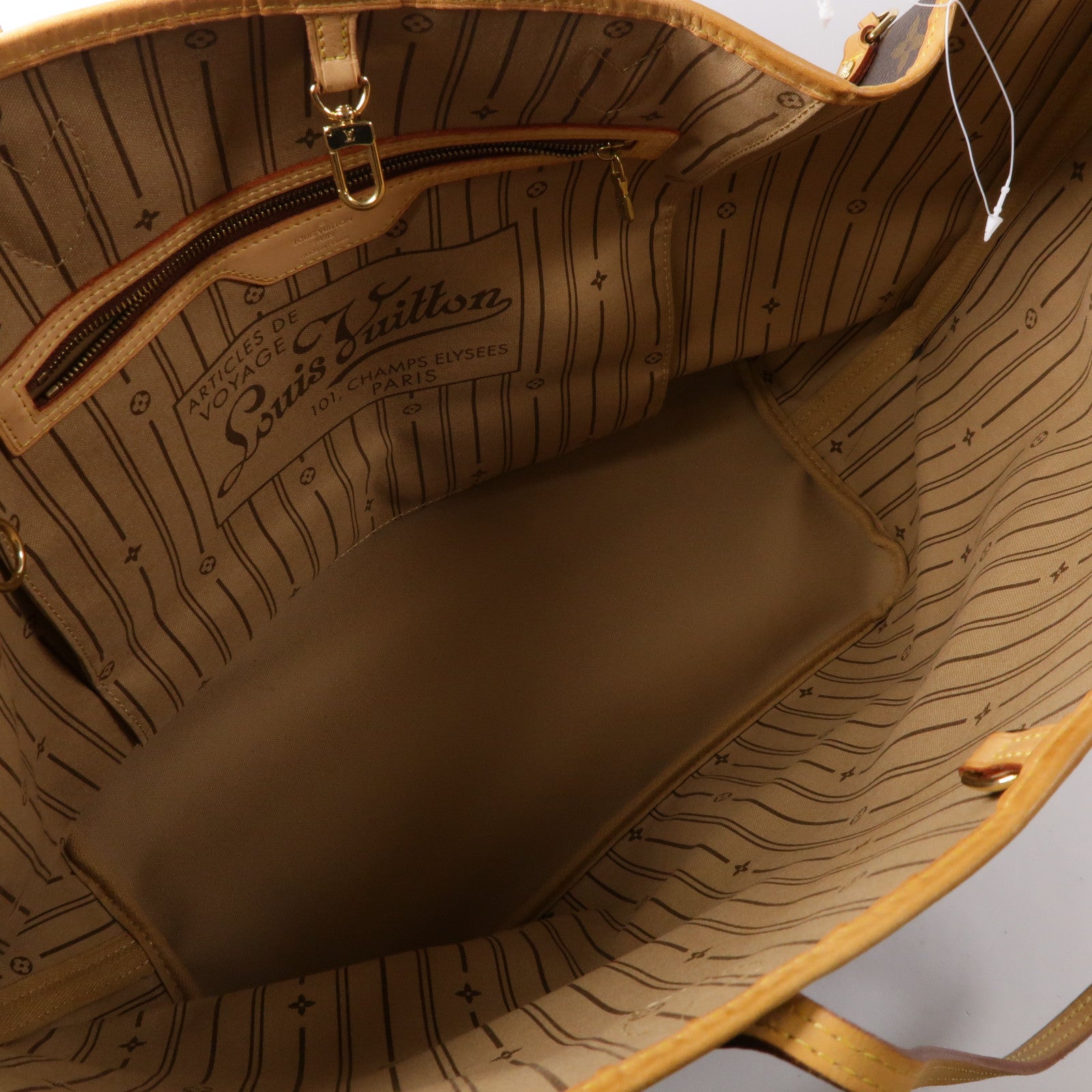 LOUIS VUITTON Monogram Neverfull GM金扣手挽袋啡色