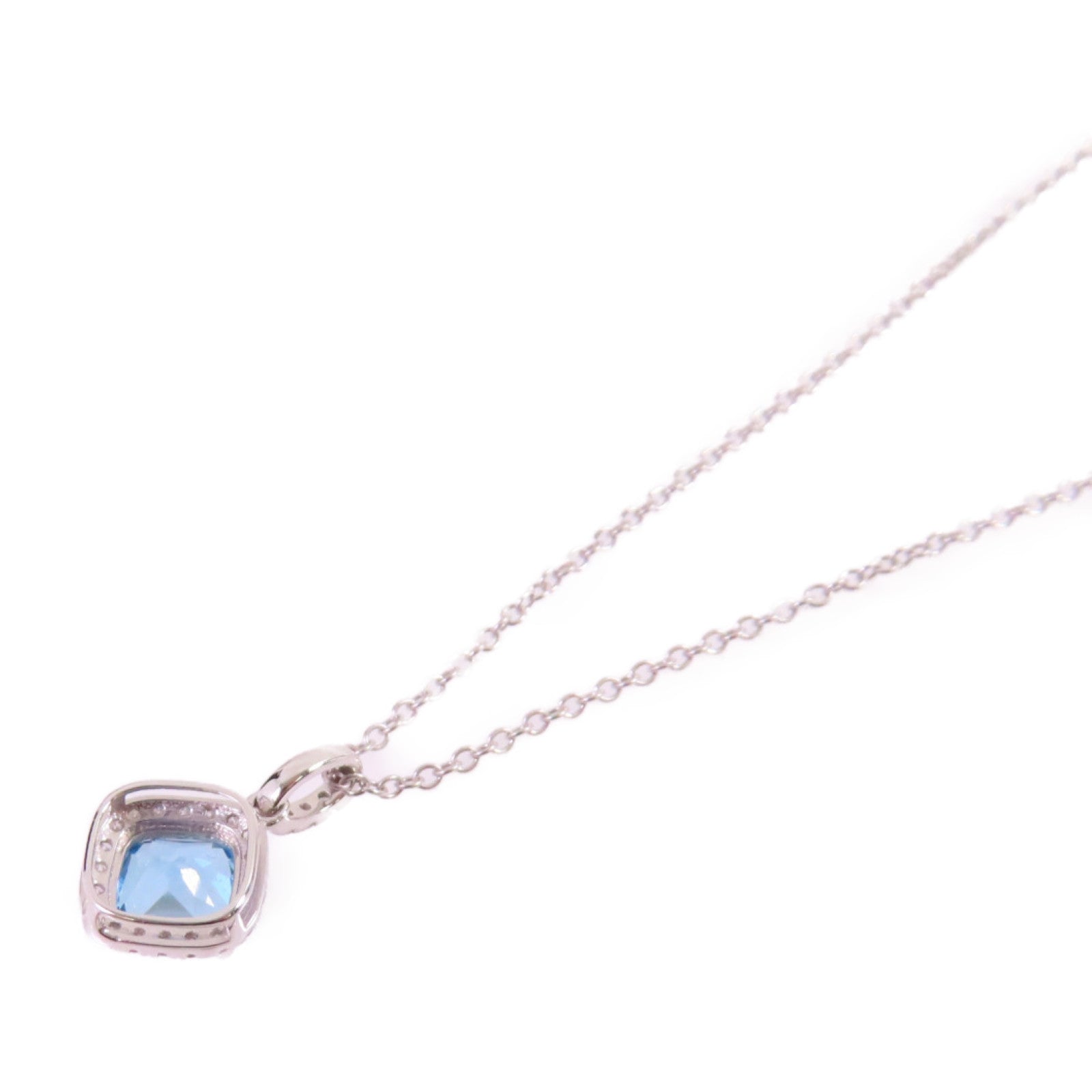JEWELRY 18K白金Spinel/Diamond Necklace 0.73ct藍尖晶石/0.09ct鑽石項鏈