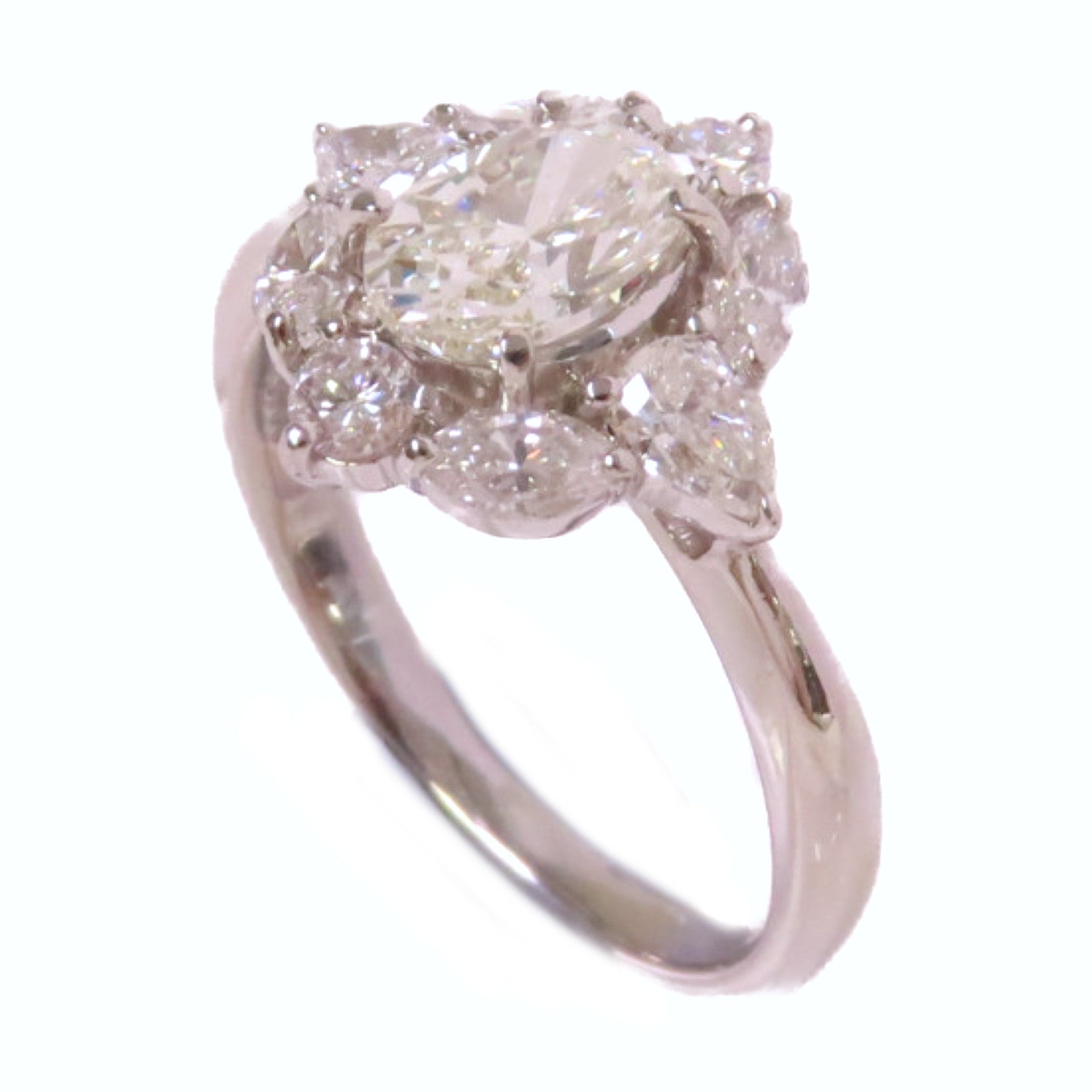 JEWELRY PT900鉑金/0.91ct鑚石/1.008ct鑚石Diamond Ring戒指US#7.5