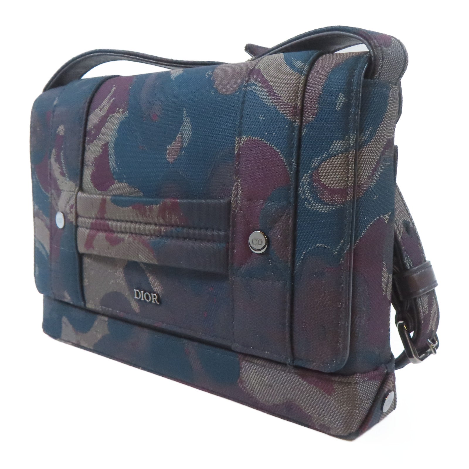 Dior 帆布Dior x Peter Doig Shoulder Bag肩背袋深藍色/深紅色/啡色