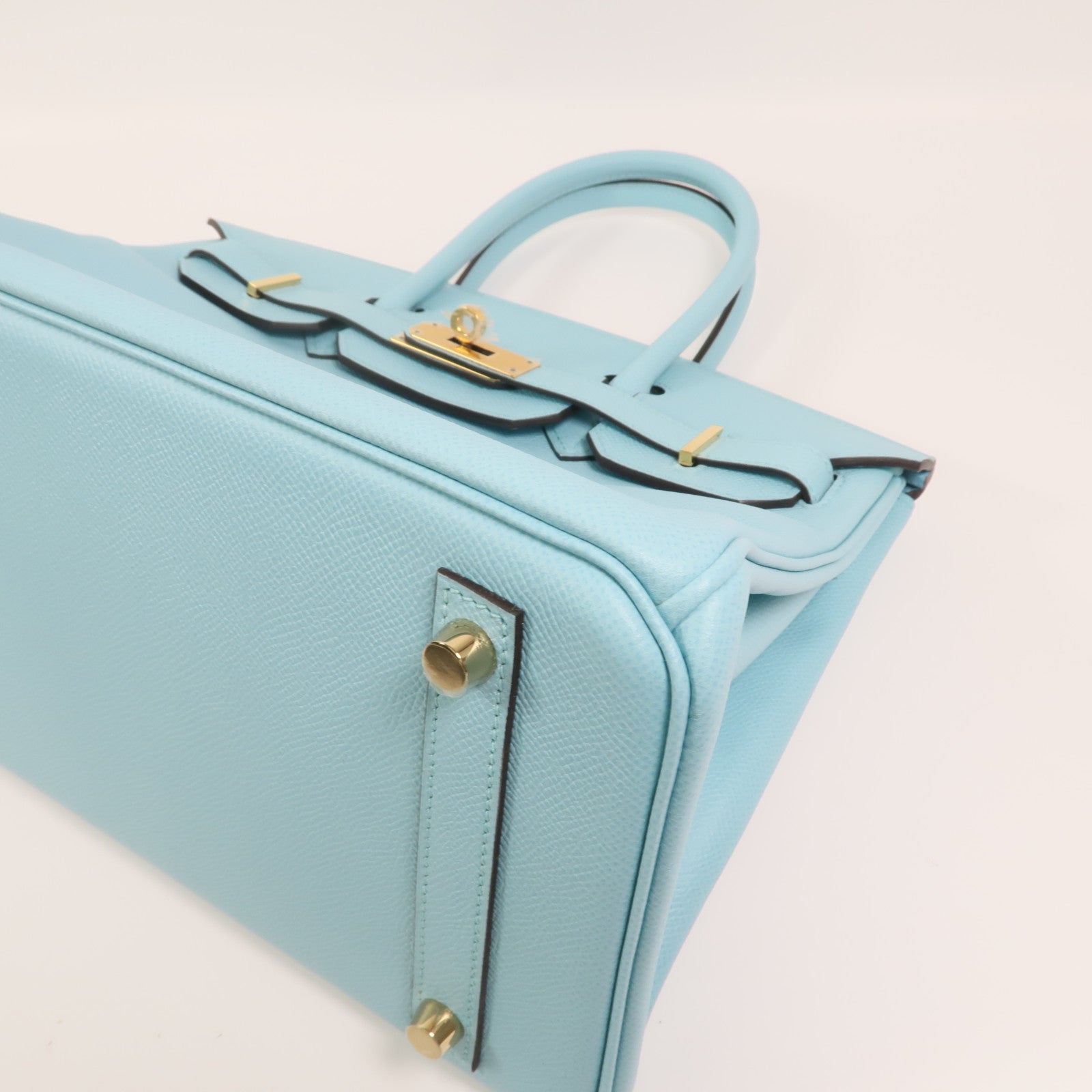 HERMES Epsom皮革Birkin 30金扣手挽袋Bleu Atoll