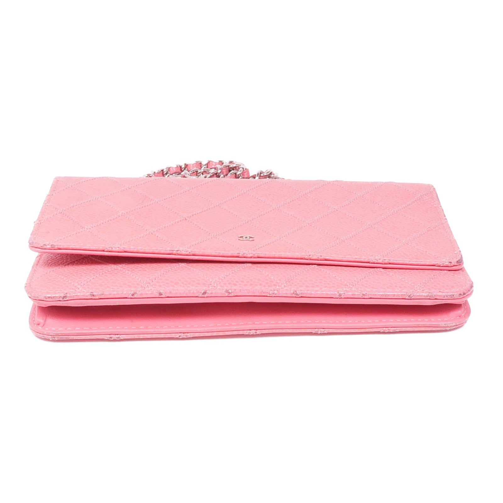 CHANEL 牛皮皮革Wallet On Chain銀扣鏈帶肩背袋