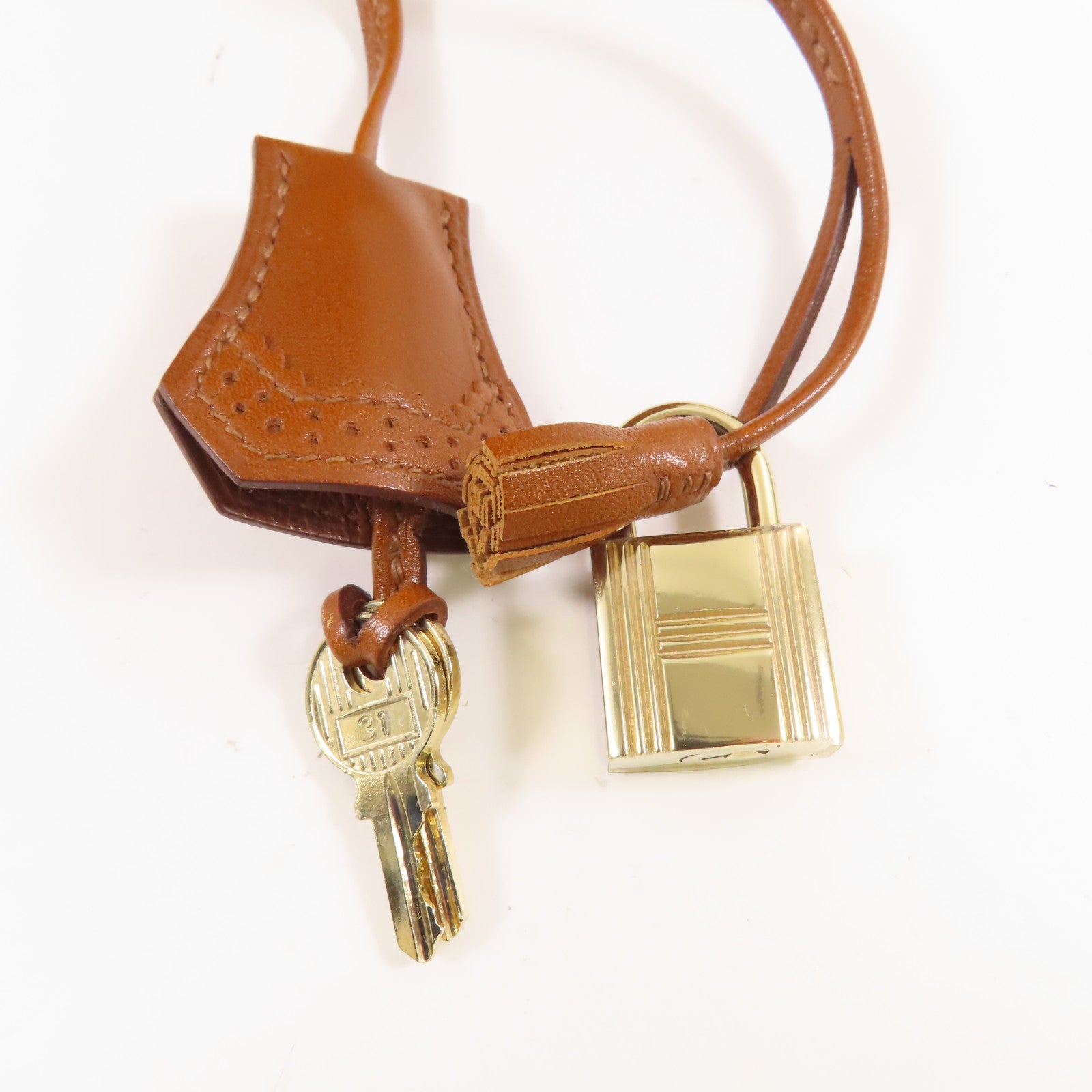 HERMES Tadelakt皮革Kelly Ghillies 35手挽肩背兩用袋34 Fauve