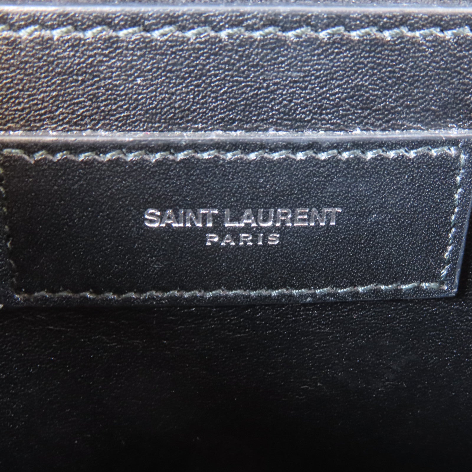 SAINT LAURENT 【激減優惠】牛皮皮革Shoulder Bag銀扣鏈帶肩背袋黑色