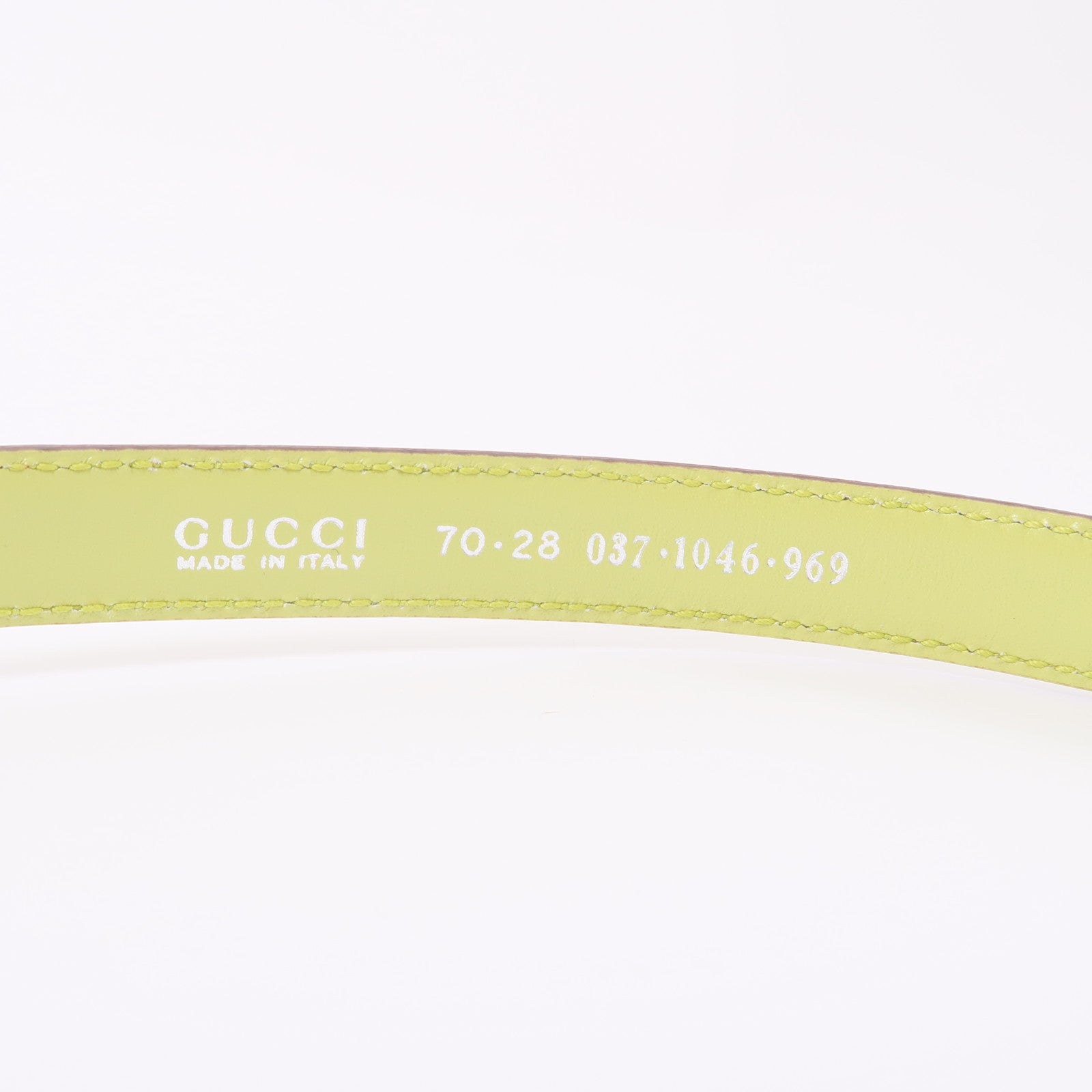 GUCCI 皮革Belt銀扣皮帶綠色