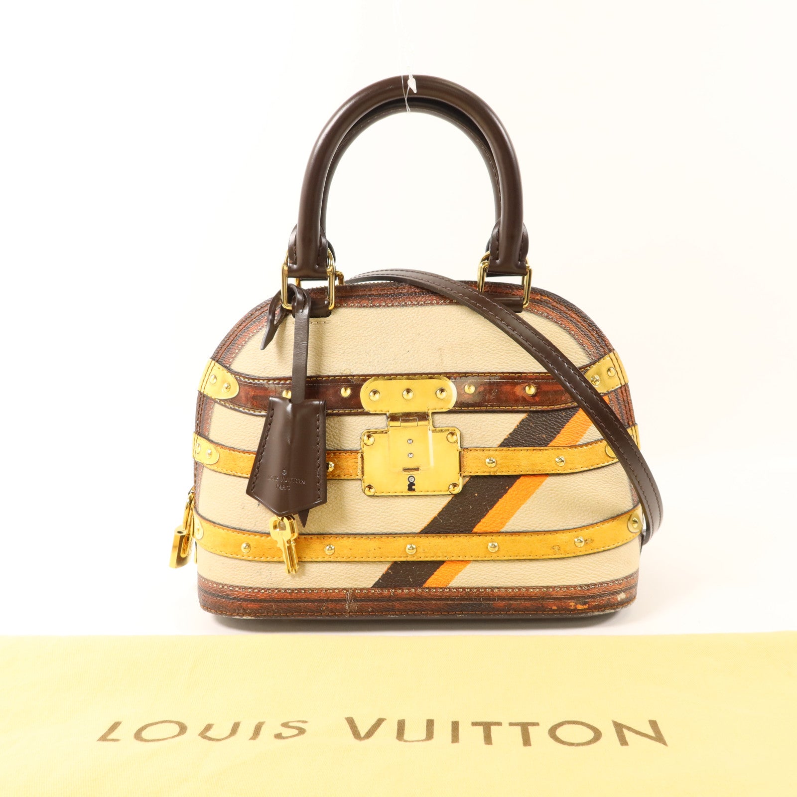 LOUIS VUITTON 皮革Alma BB Time Trunk金扣手挽肩背兩用袋