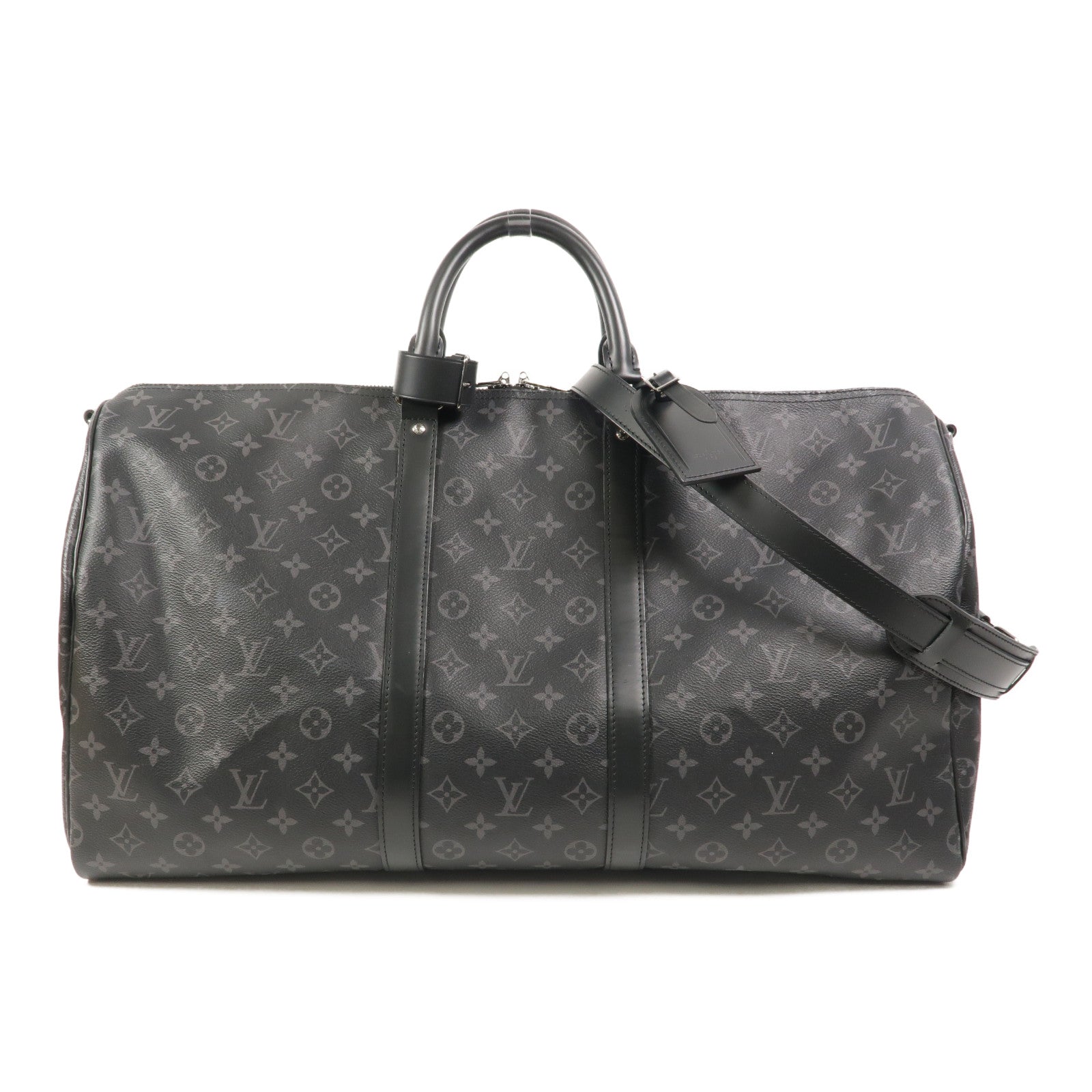 LOUIS VUITTON Monogram Eclipse Keepall Bandouliere 55手挽肩背兩用袋