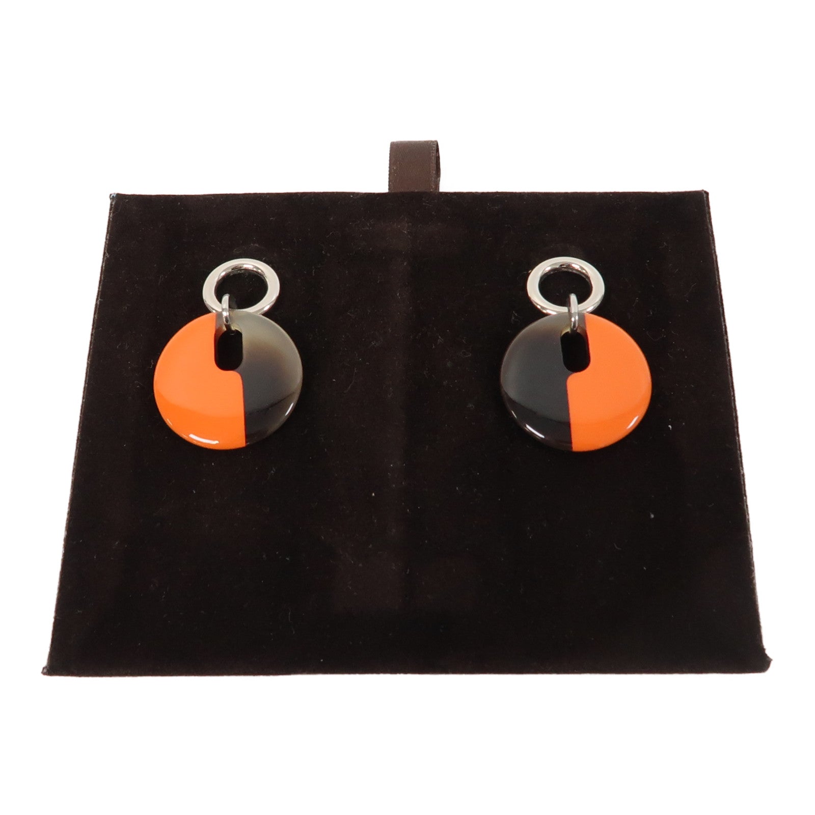 HERMES 水牛角Earrings耳環橙色/啡色