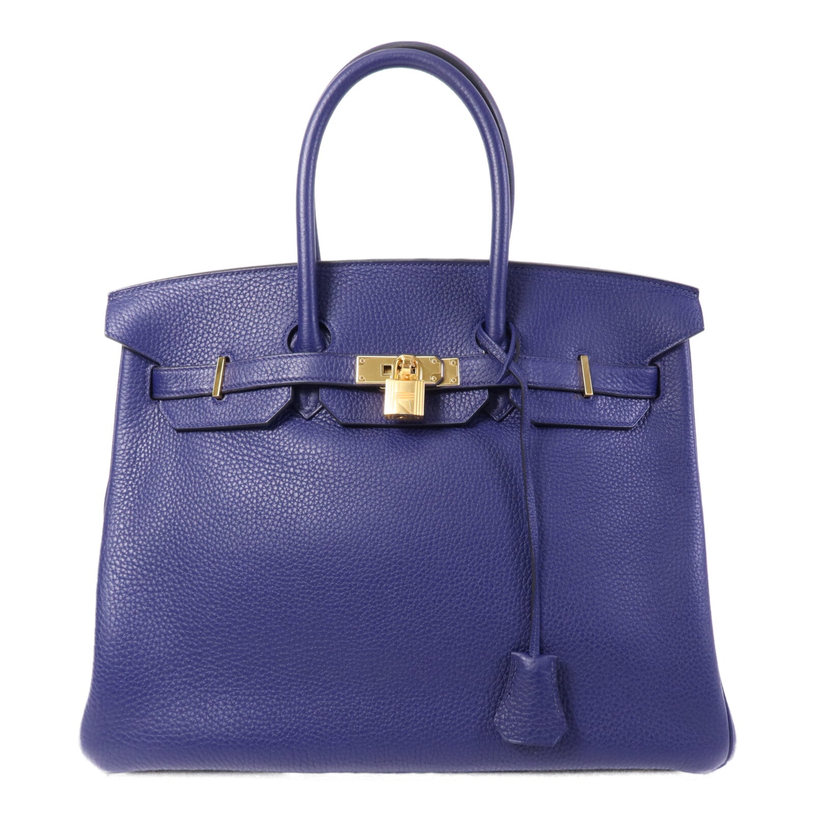 HERMES Togo皮革Birkin 35金扣手挽袋Bleu Encre