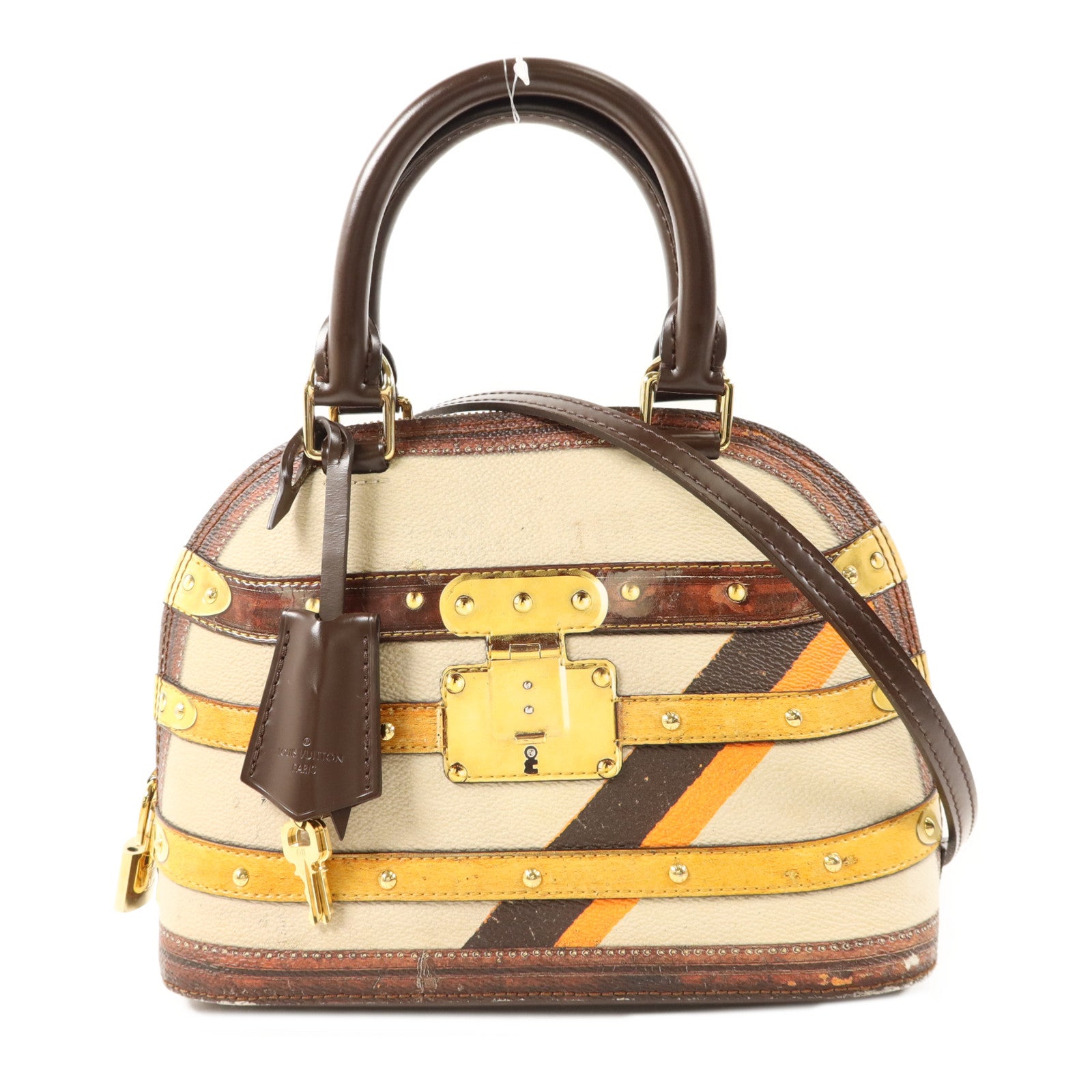 LOUIS VUITTON 皮革Alma BB Time Trunk金扣手挽肩背兩用袋