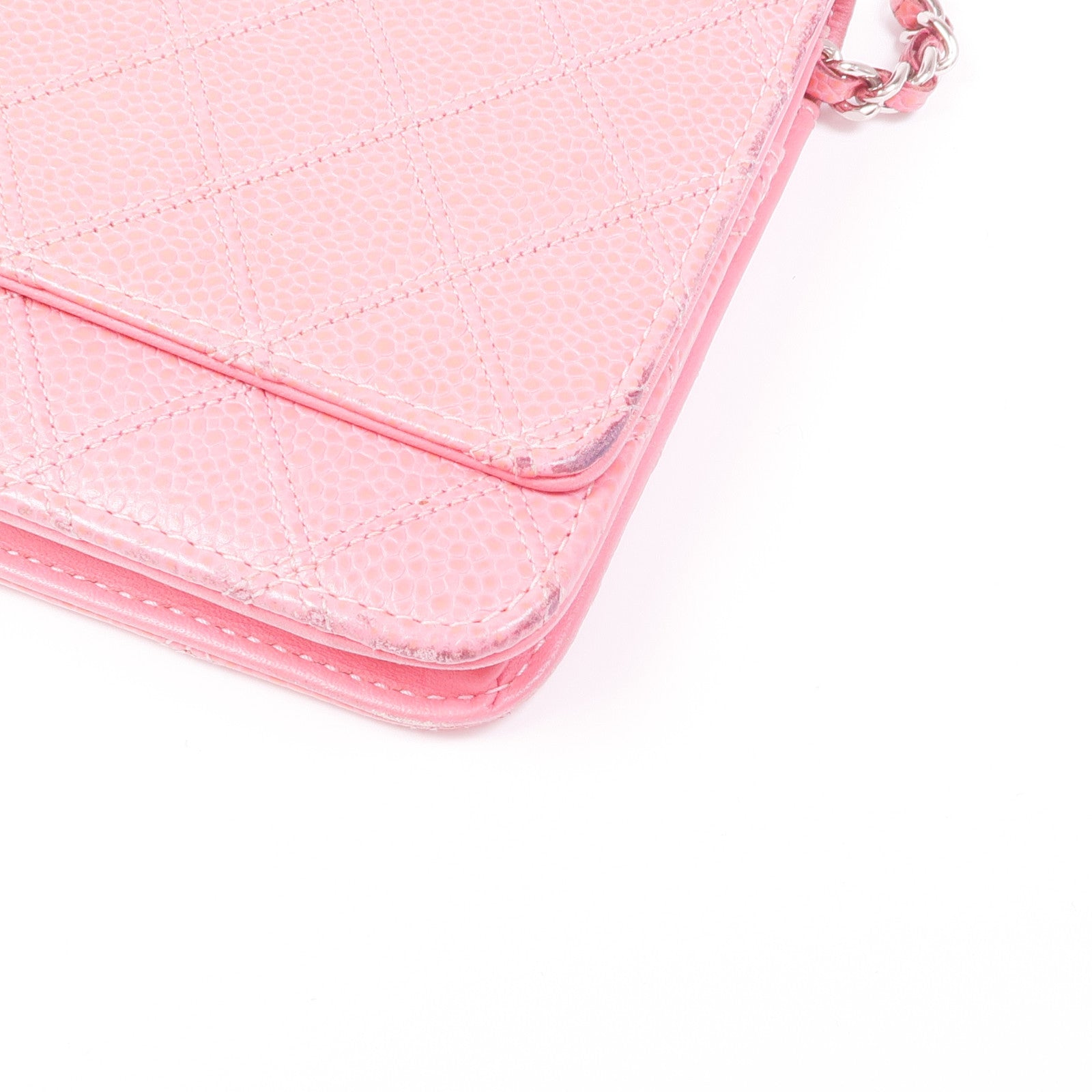 CHANEL 牛皮皮革Wallet On Chain銀扣鏈帶肩背袋