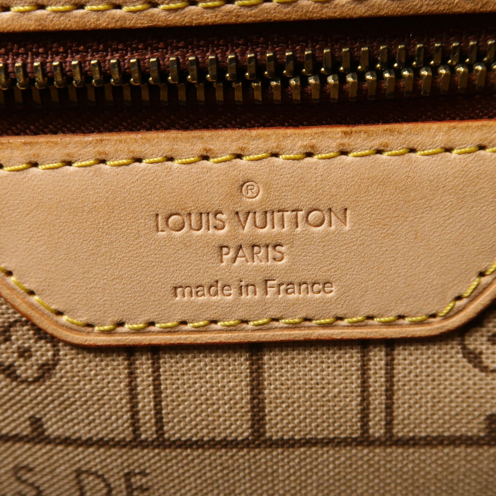 LOUIS VUITTON Monogram Neverfull GM金扣手挽袋啡色