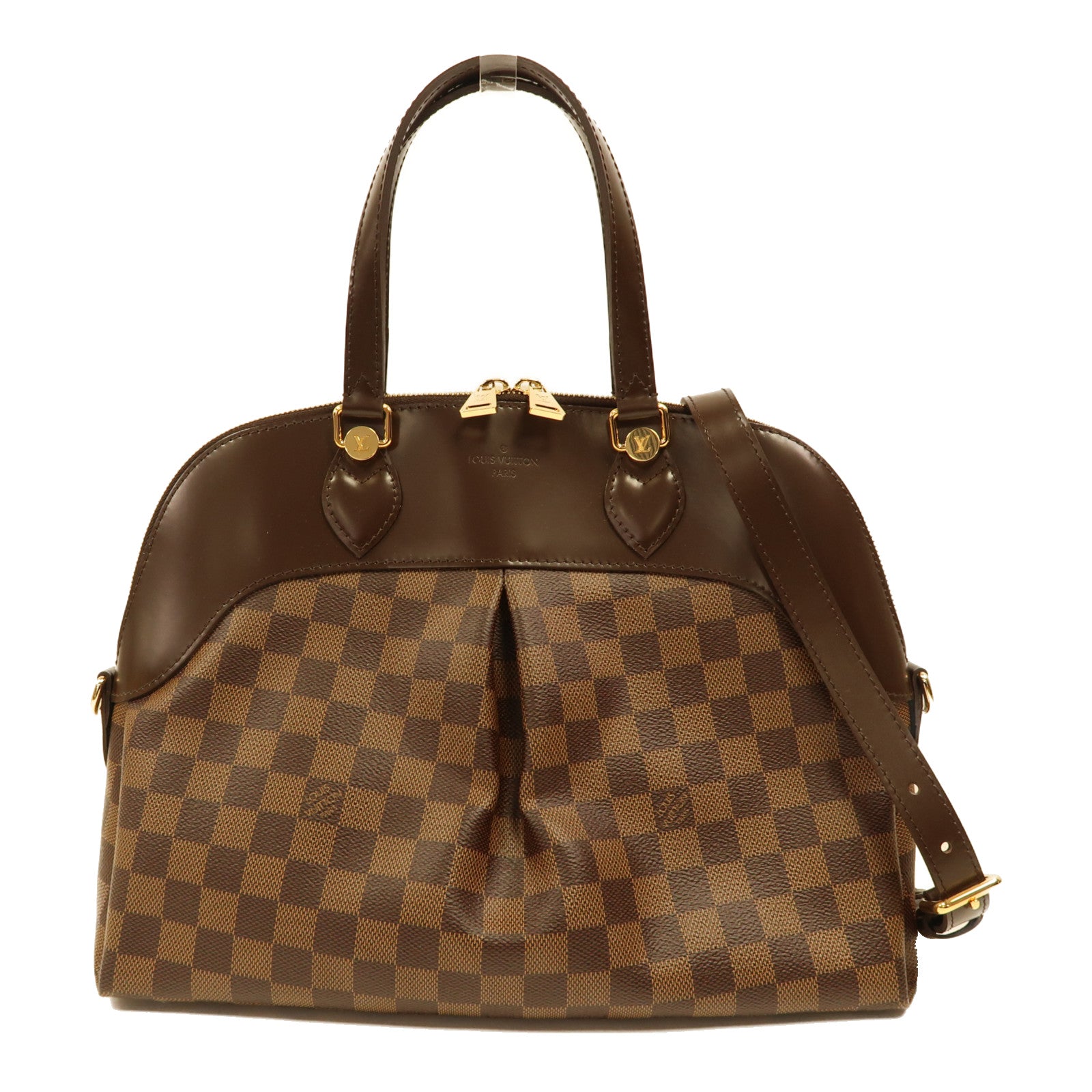LOUIS VUITTON Damier Salvi金扣手挽肩背兩用袋啡色