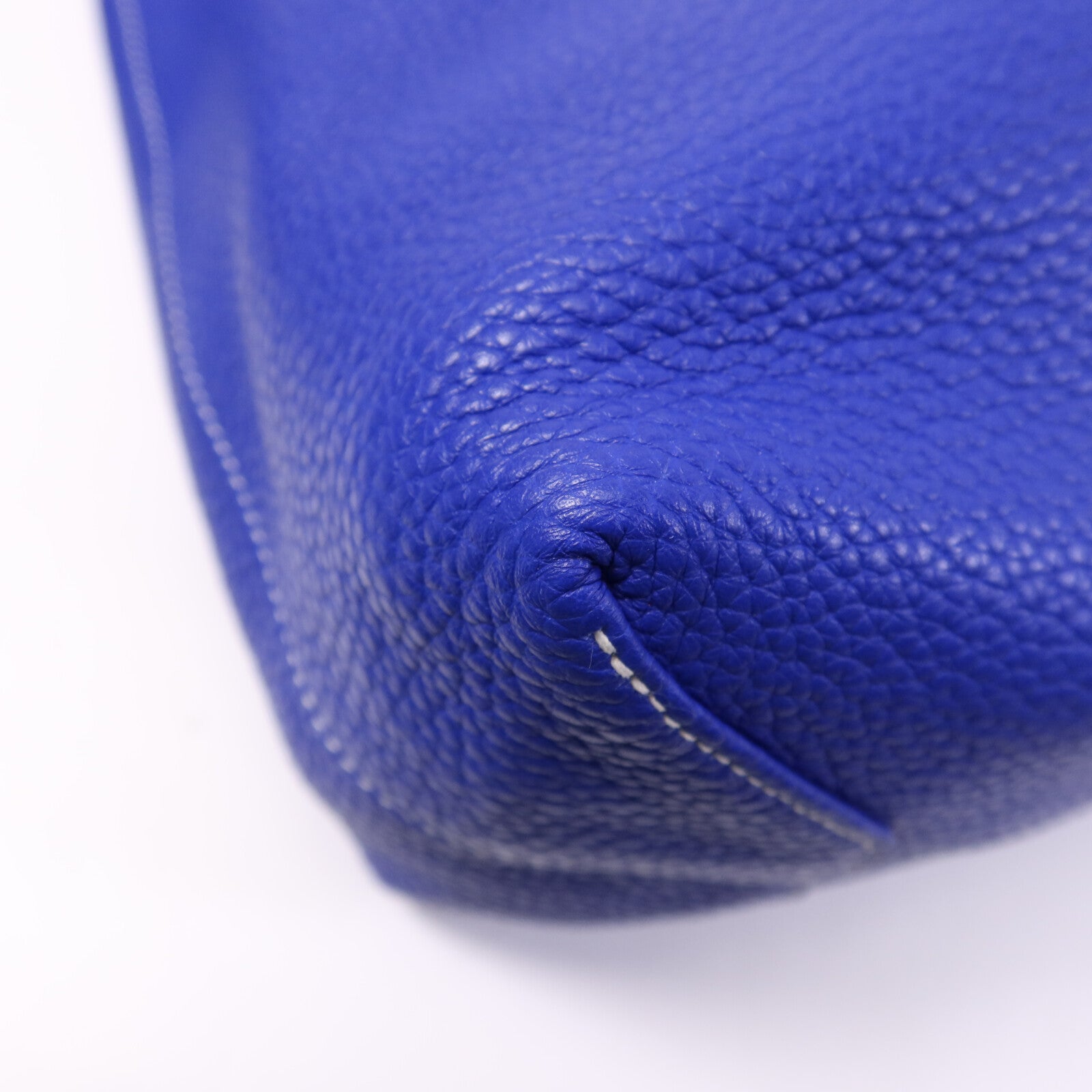 HERMES Clemence皮革Double Sens手挽袋Bleu Electrique/Etain