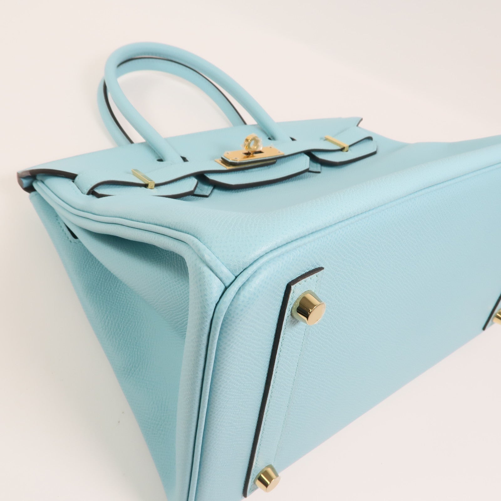 HERMES Epsom皮革Birkin 30金扣手挽袋Bleu Atoll