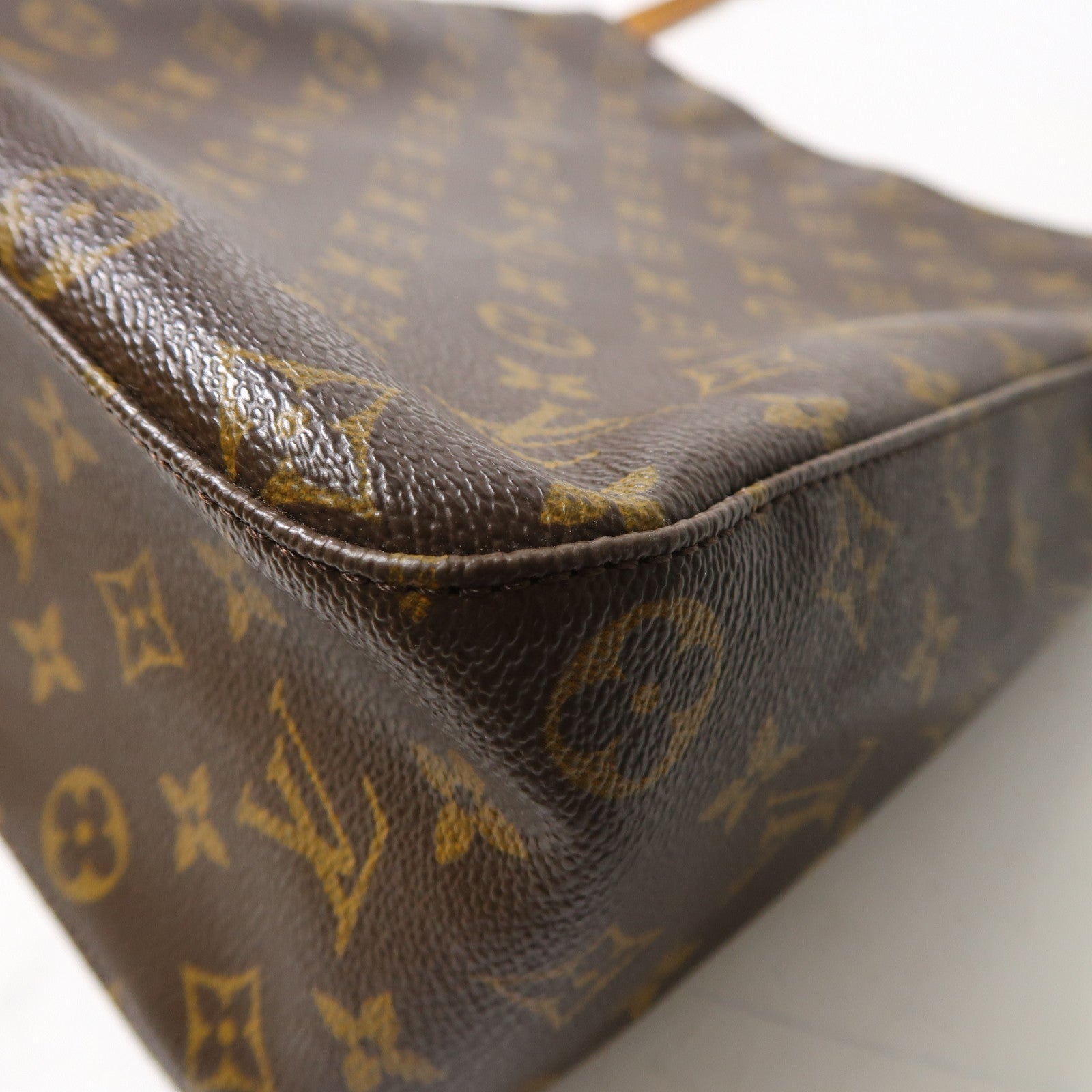 LOUIS VUITTON Monogram Looping GM金扣肩背袋啡色