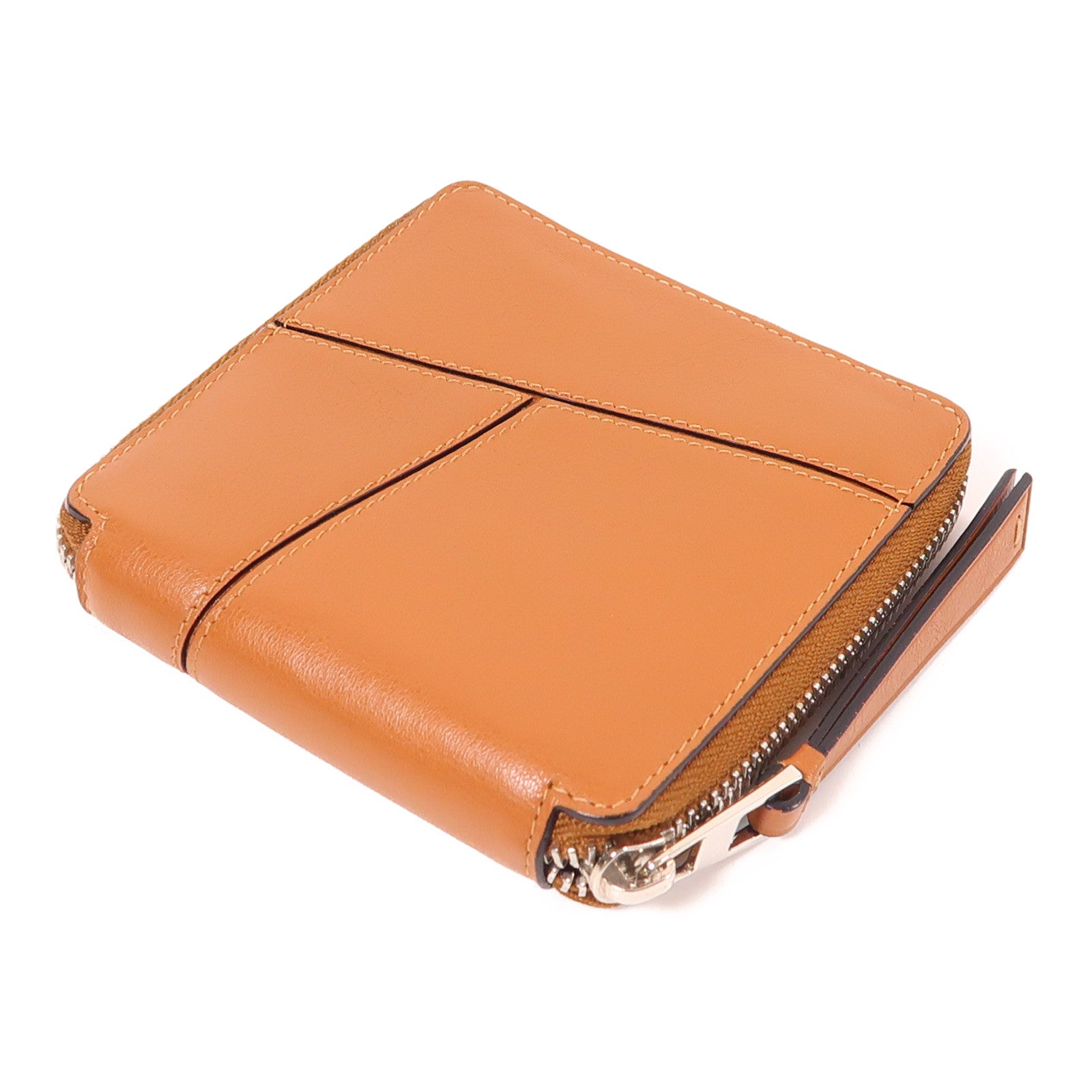 LOEWE 牛皮皮革Zipper Wallet銀扣錢包