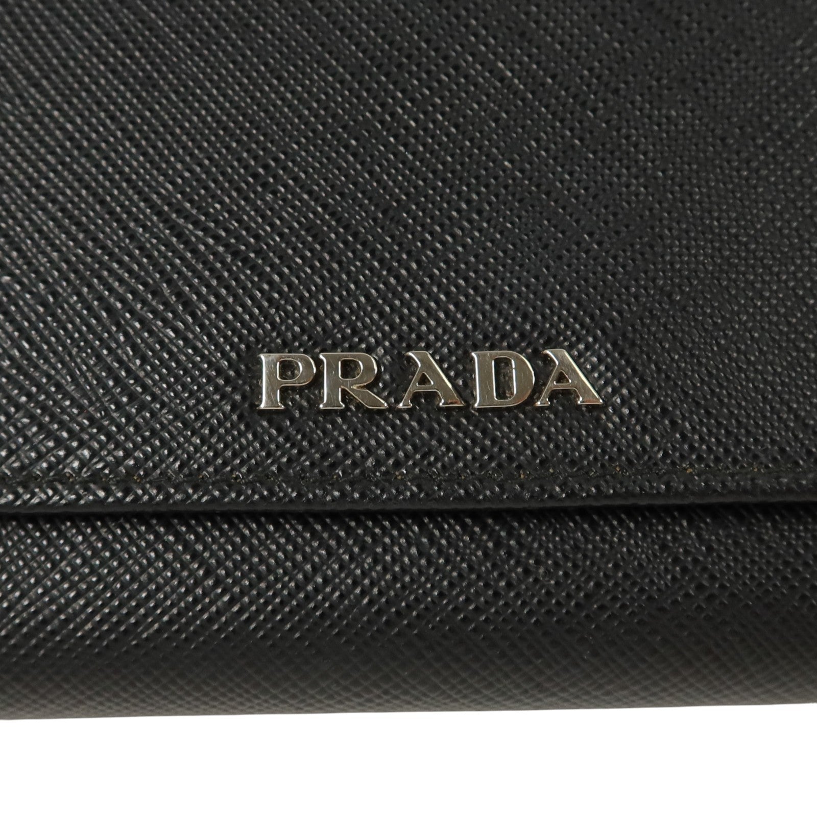 PRADA Saffiano皮革Long Wallet銀扣長錢包