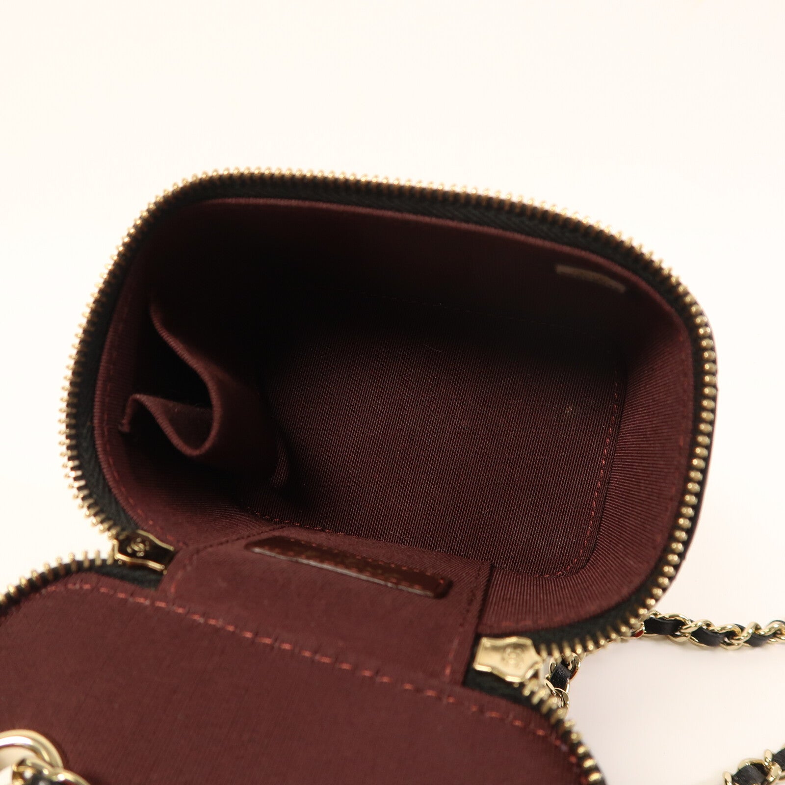 CHANEL 羊皮皮革Mini Vanity Case金扣鏈帶肩背袋