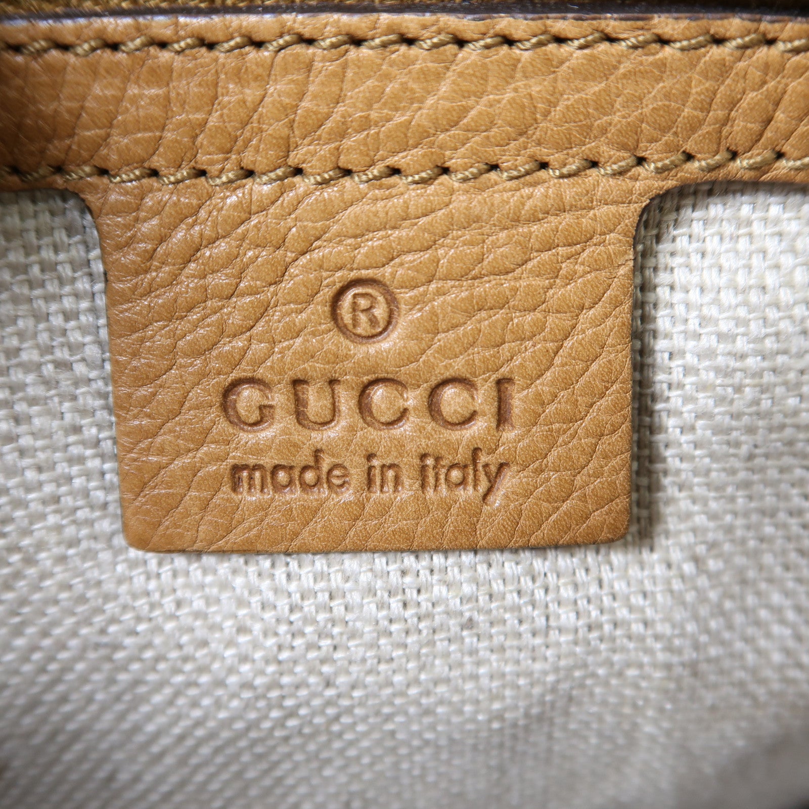 GUCCI 帆布/皮革Crossbody Bag金扣肩背袋啡色