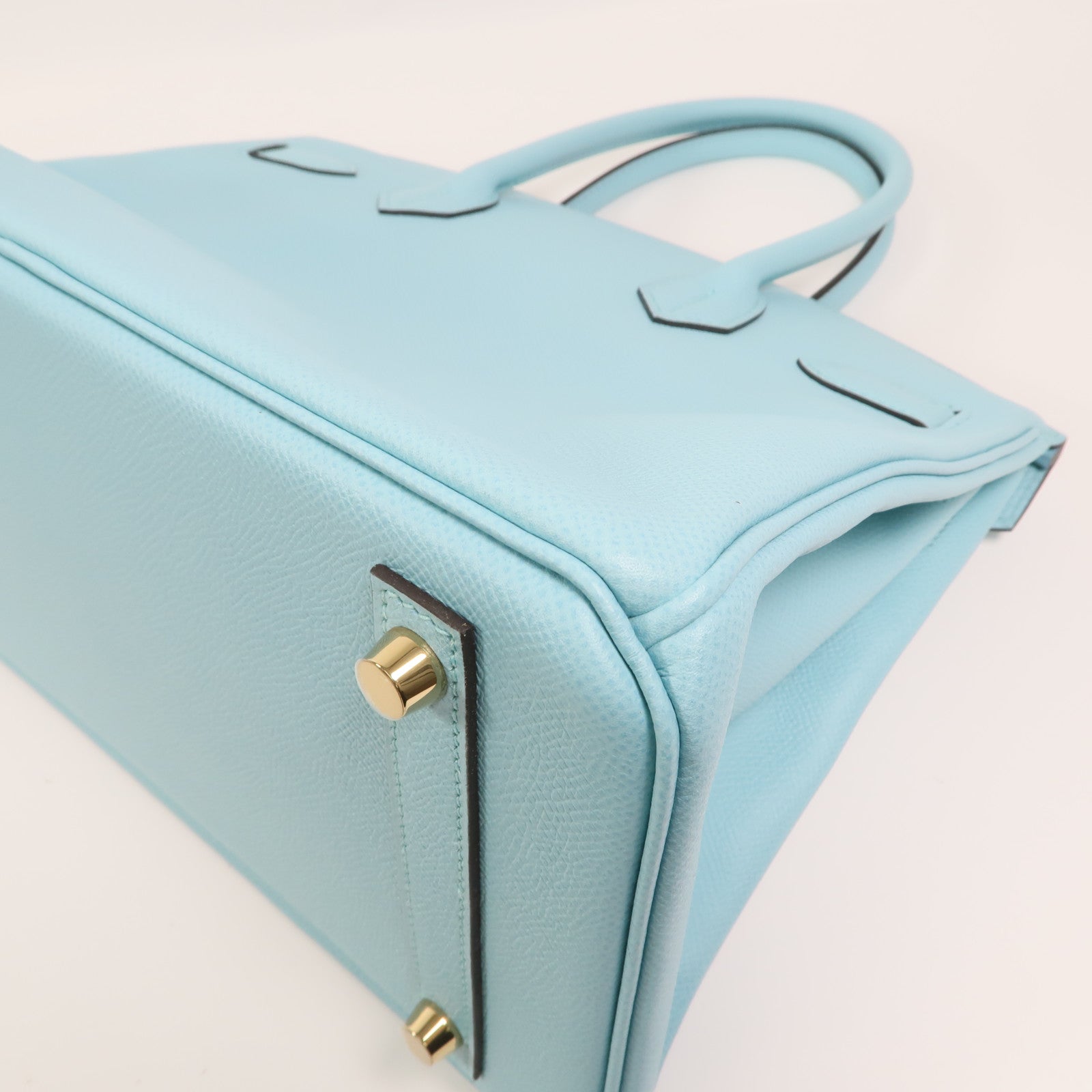 HERMES Epsom皮革Birkin 30金扣手挽袋Bleu Atoll