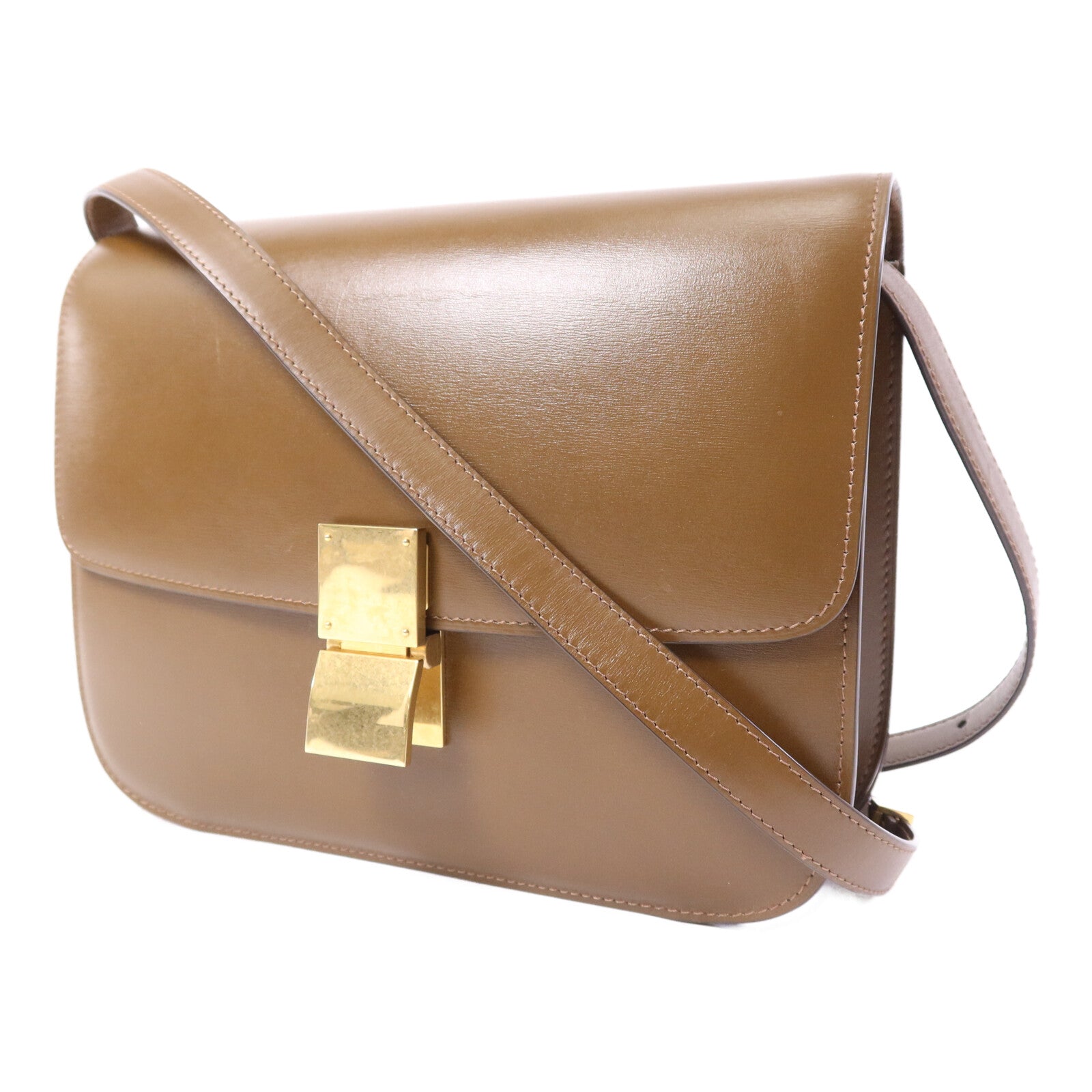 CELINE 【激減優惠】牛皮皮革Classic Box金扣肩背袋