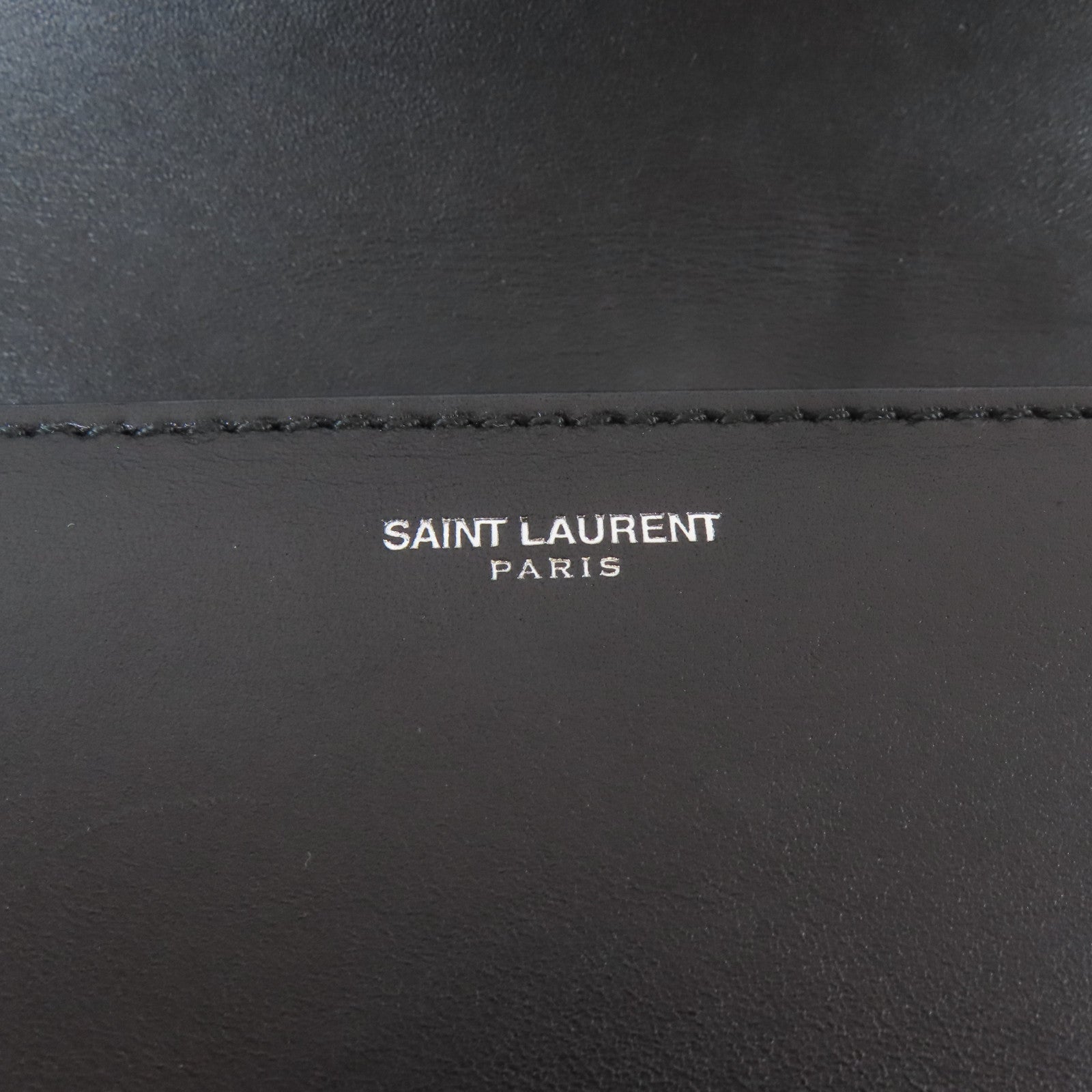SAINT LAURENT 【激減優惠】牛皮皮革Shoulder Bag銀扣鏈帶肩背袋黑色