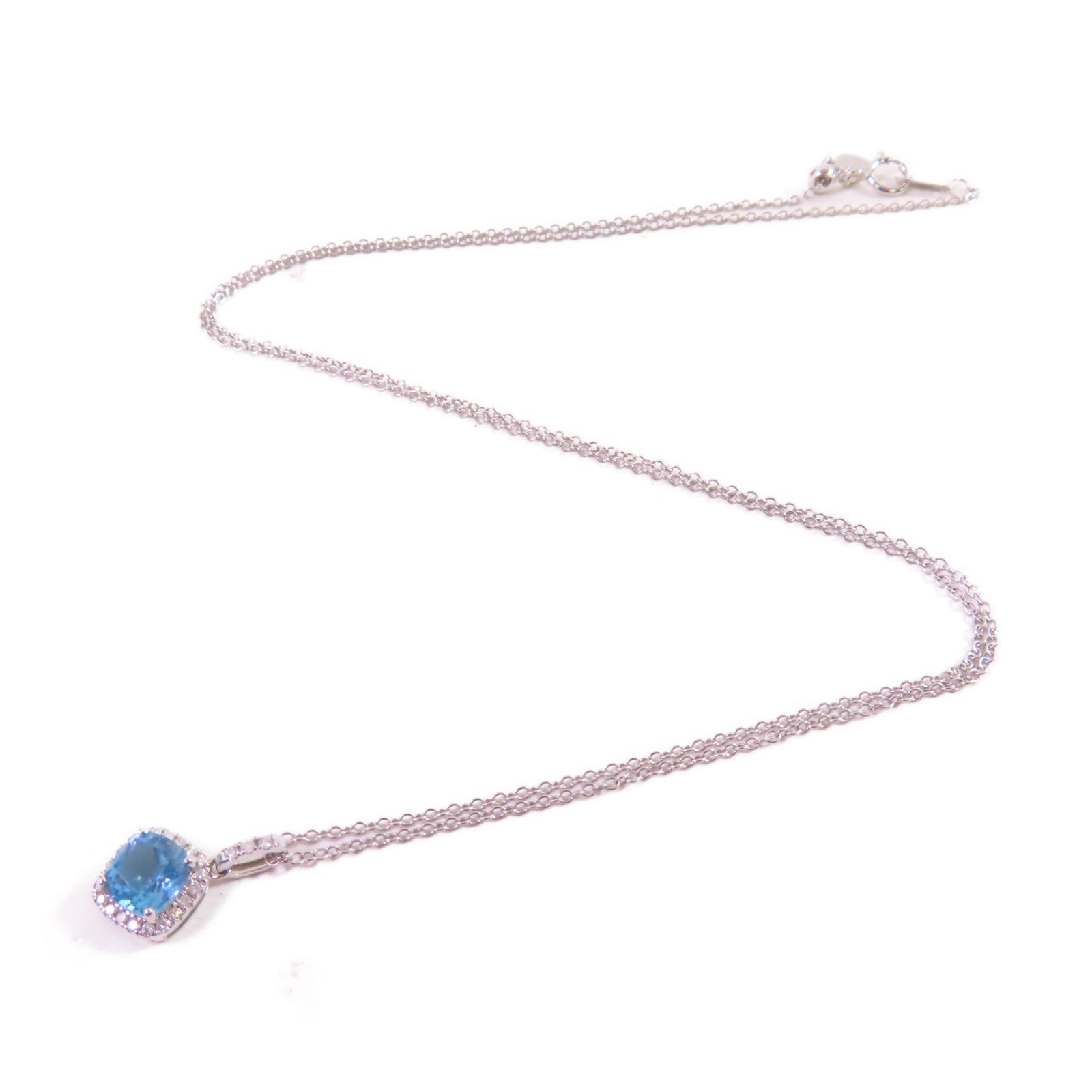 JEWELRY 18K白金Spinel/Diamond Necklace 0.73ct藍尖晶石/0.09ct鑽石項鏈