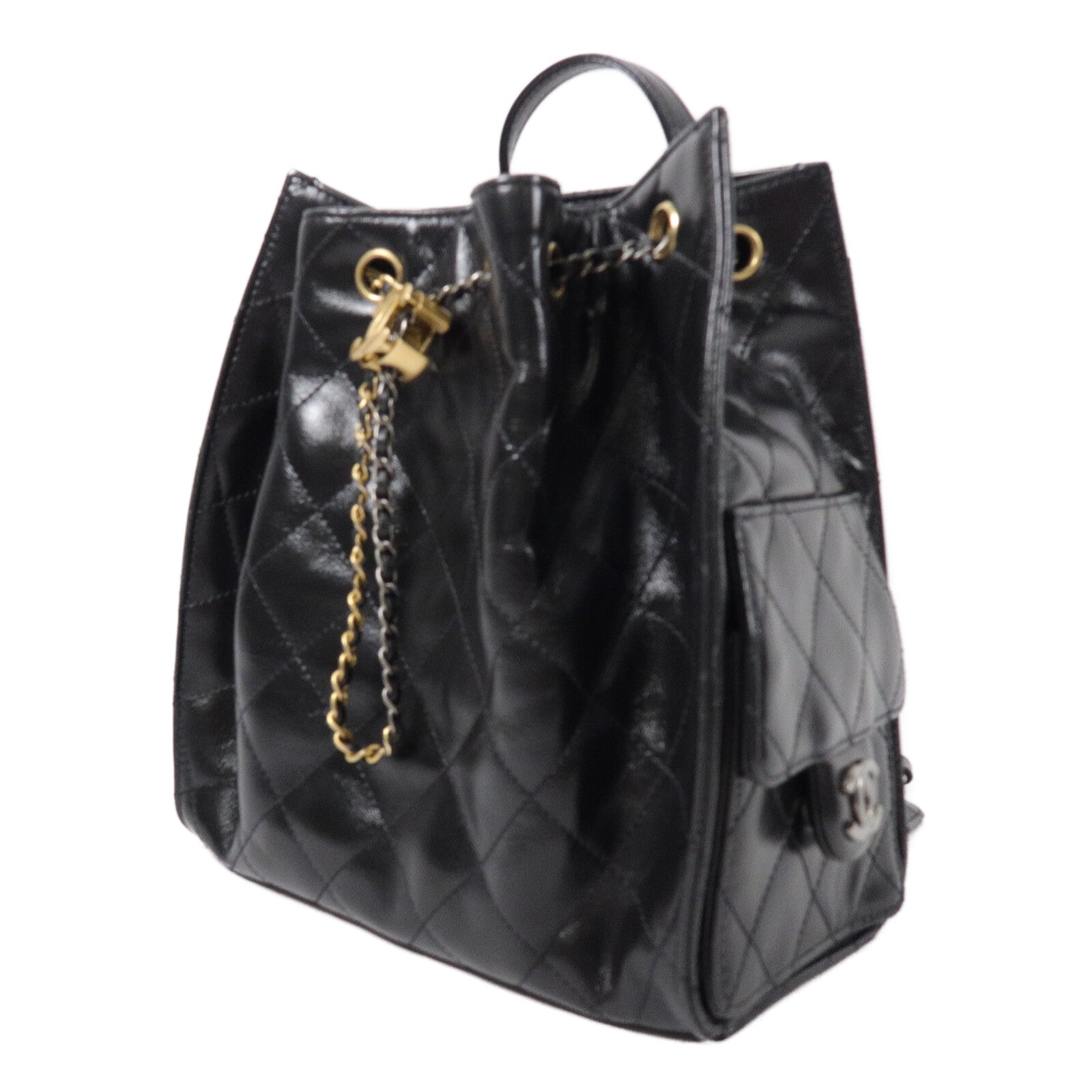 CHANEL 牛皮皮革Chanel 25 Backpack Medium鏈帶背包