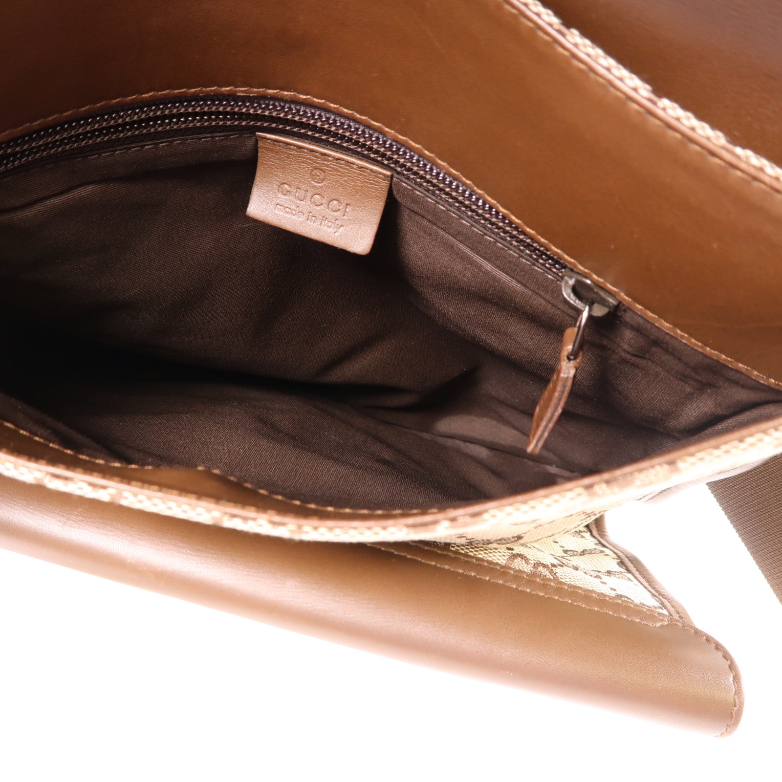 GUCCI 帆布Shoulder Bag銀扣肩背袋