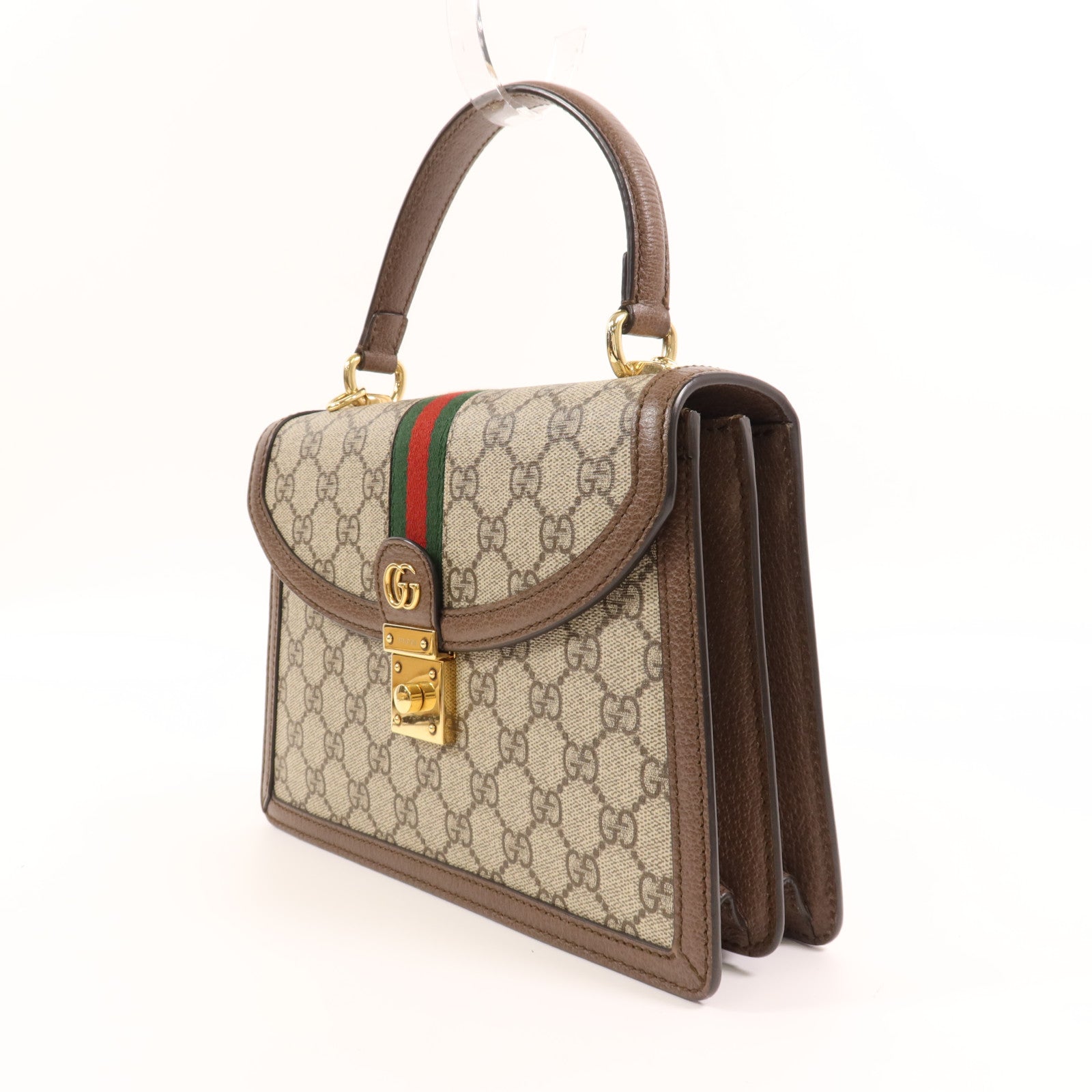 GUCCI 塗層帆布Top Handle金扣手挽肩背兩用袋