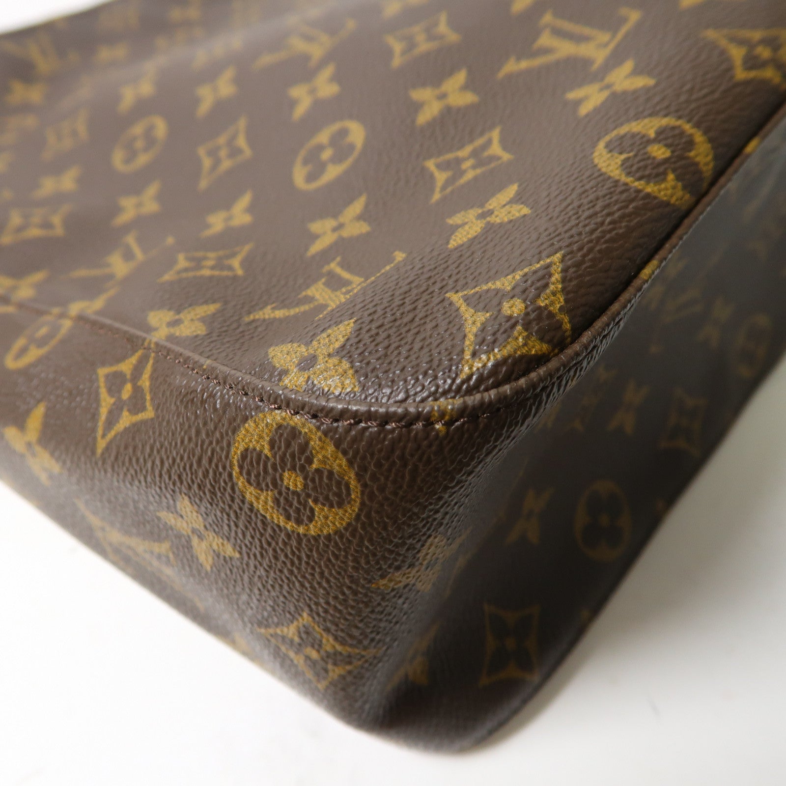 LOUIS VUITTON Monogram Looping GM金扣肩背袋啡色