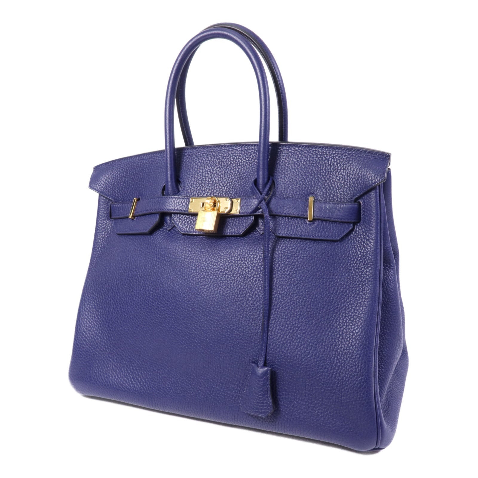 HERMES Togo皮革Birkin 35金扣手挽袋Bleu Encre