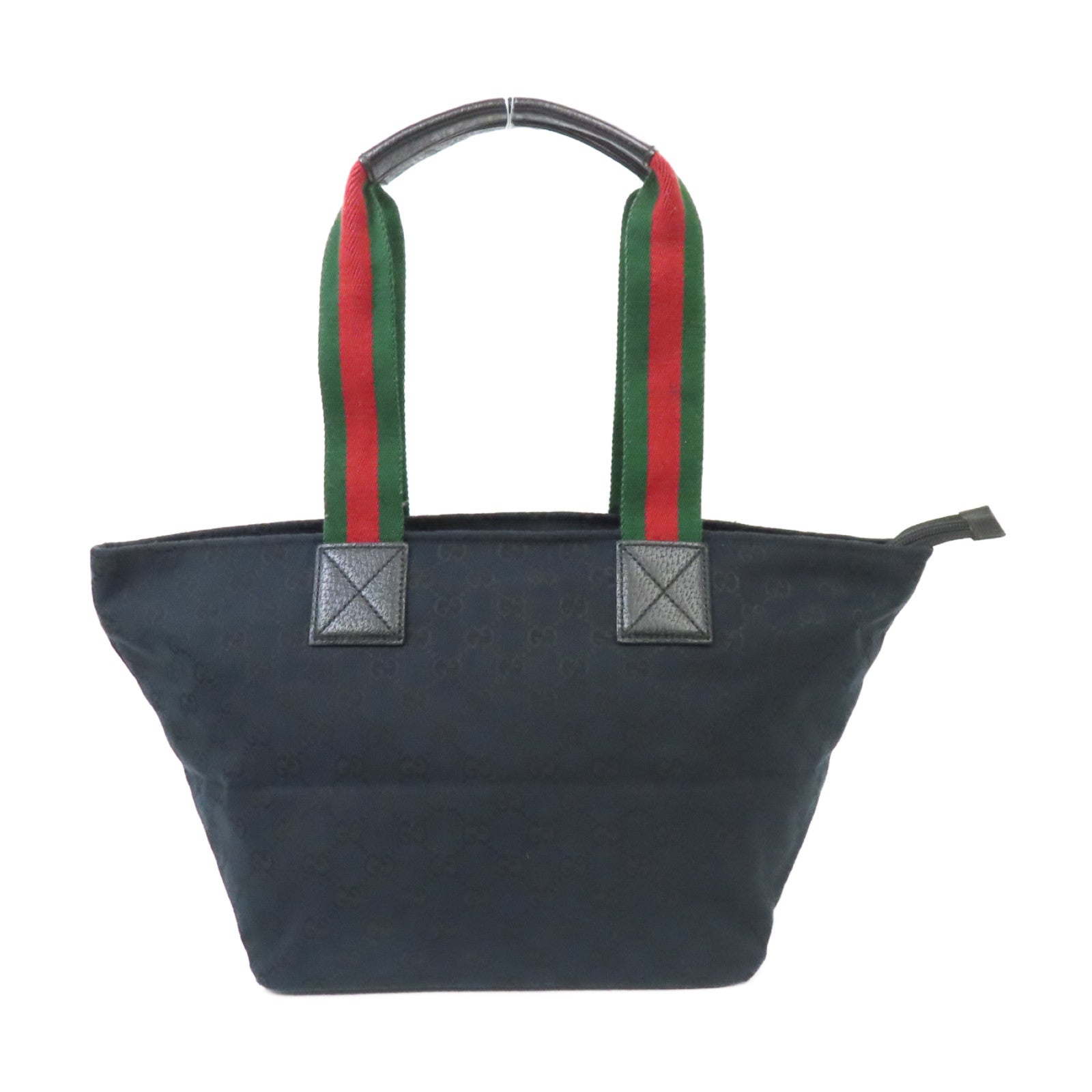GUCCI 帆布Tote Bag銀扣手挽袋黑色