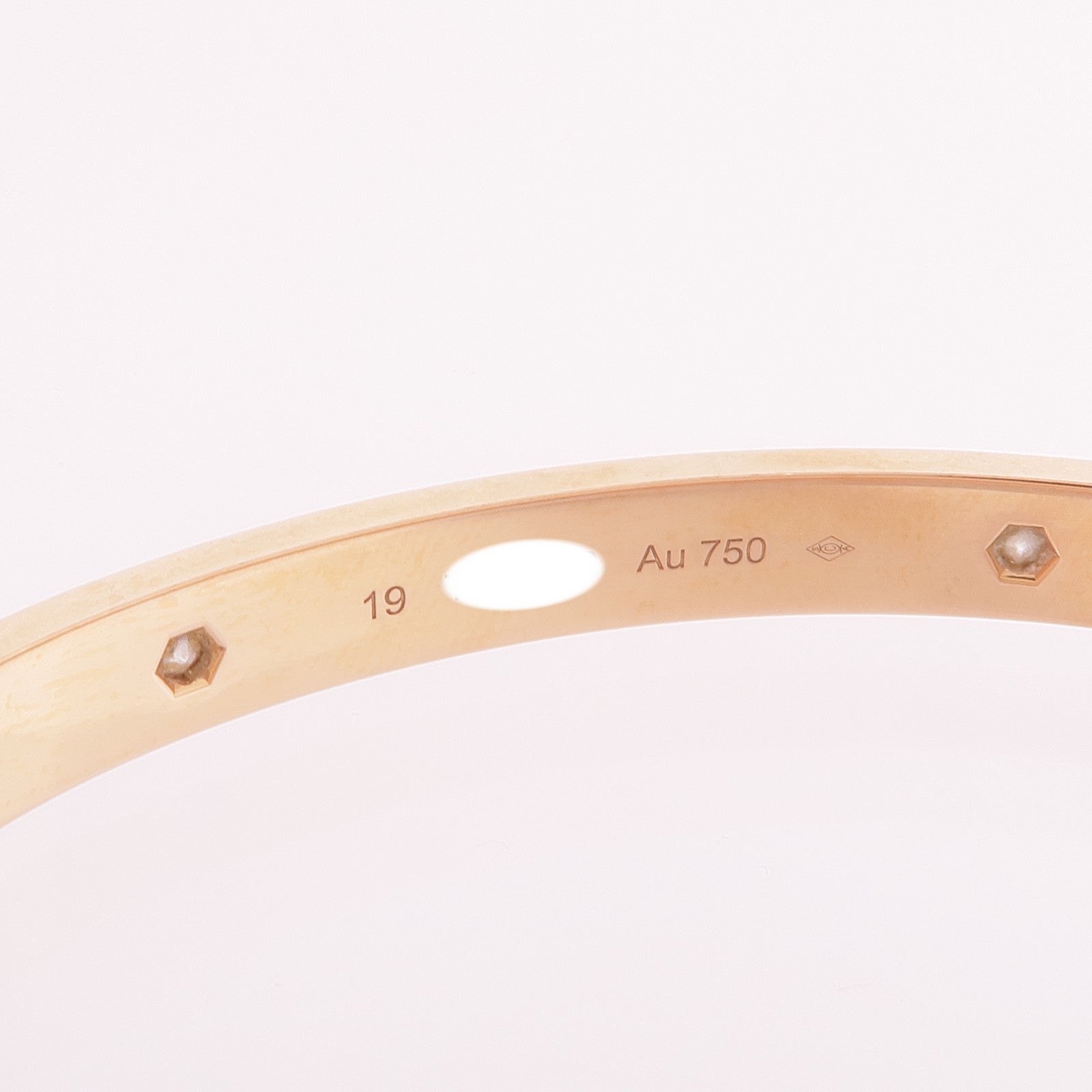 CARTIER 18K玫瑰金Love Bracelet 4 Diamonds鑽石手鐲Cartier#19