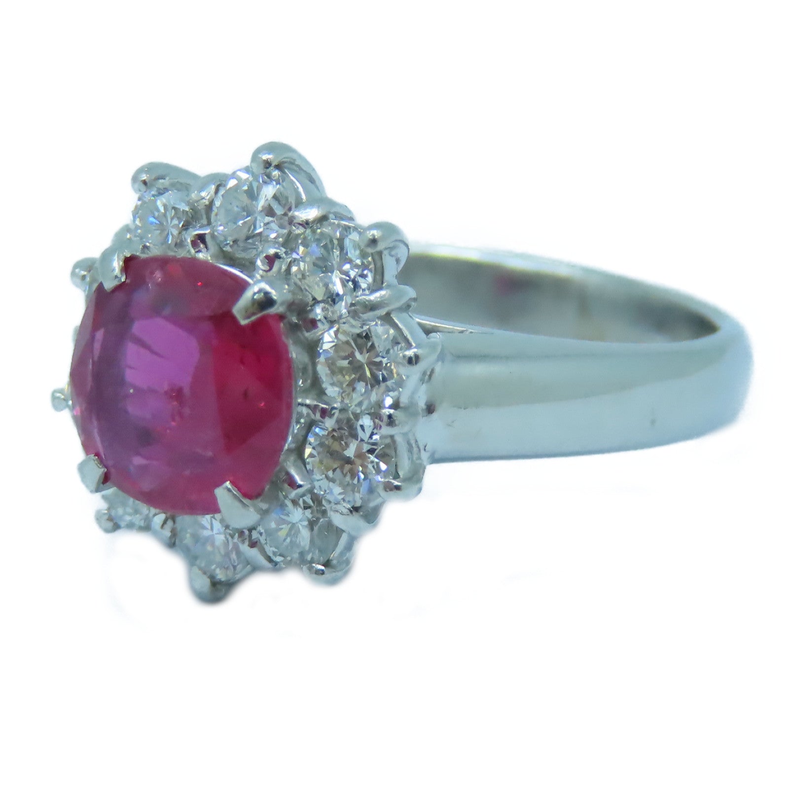JEWELRY **【激減優惠】PT900鉑金1.54ct紅寶石0.75ct鑽石戒指銀色US#4.75