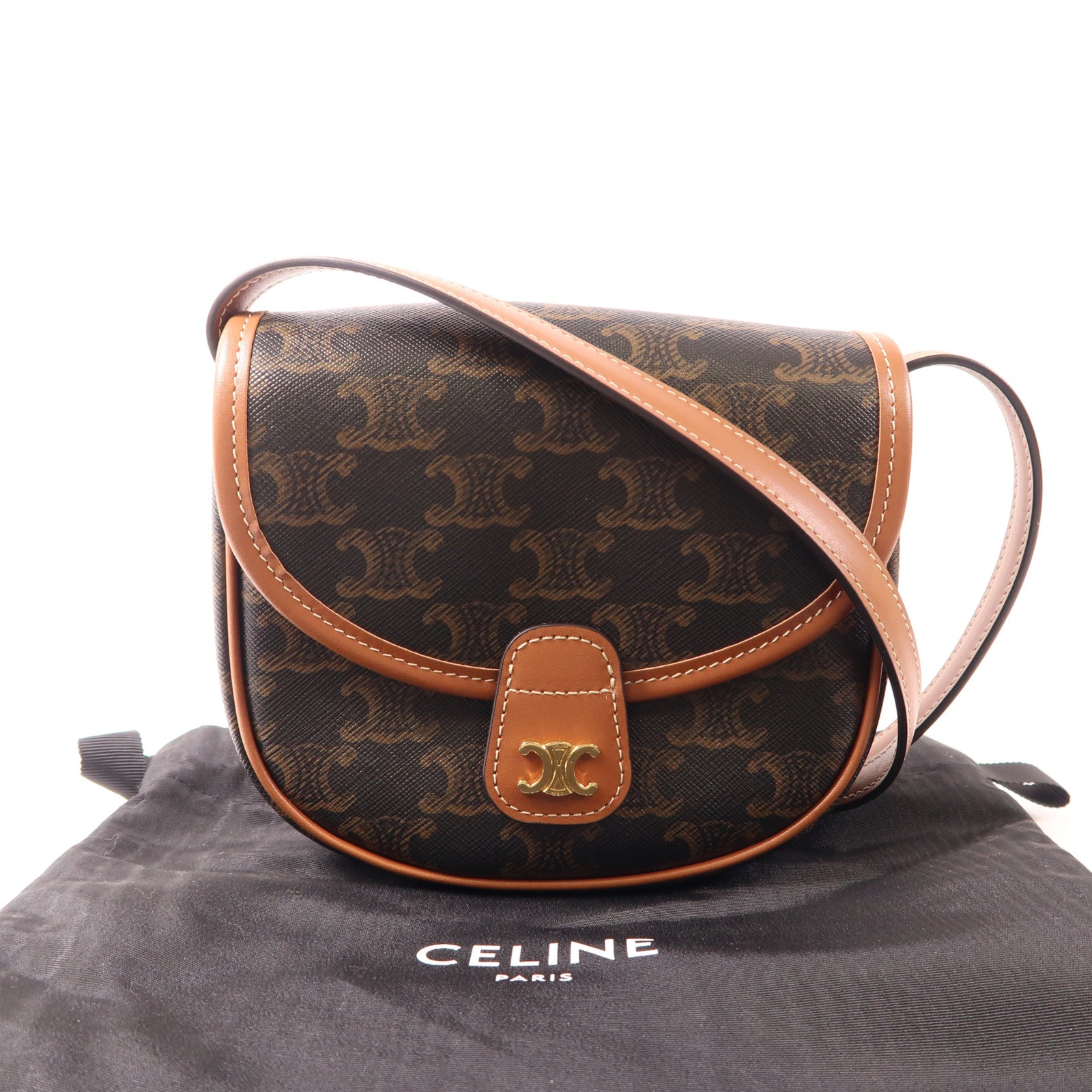 CELINE 塗層帆布Mini Besace金扣肩背袋