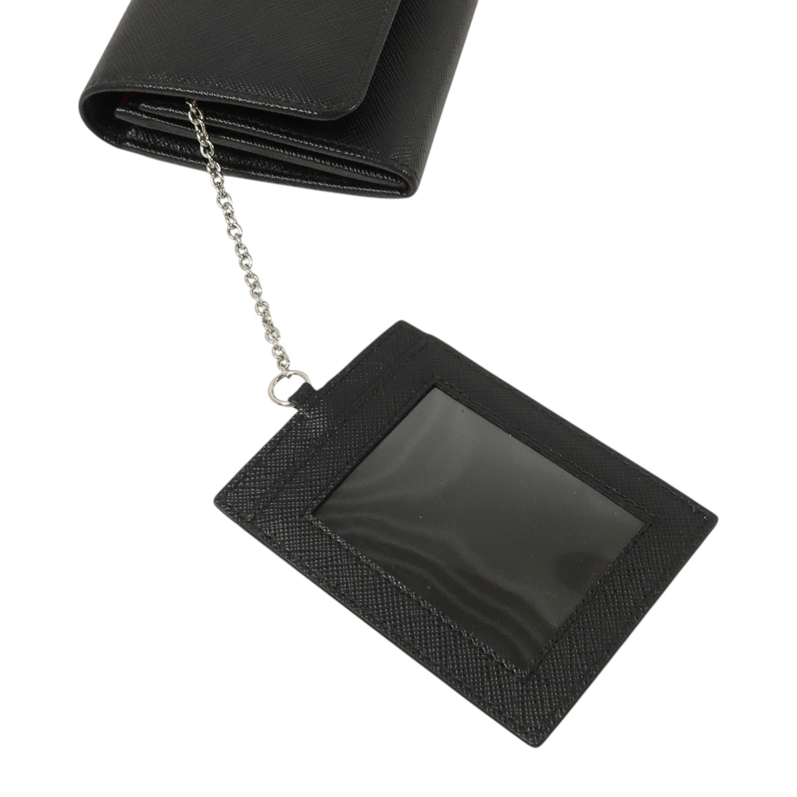 PRADA Saffiano皮革Long Wallet銀扣長錢包