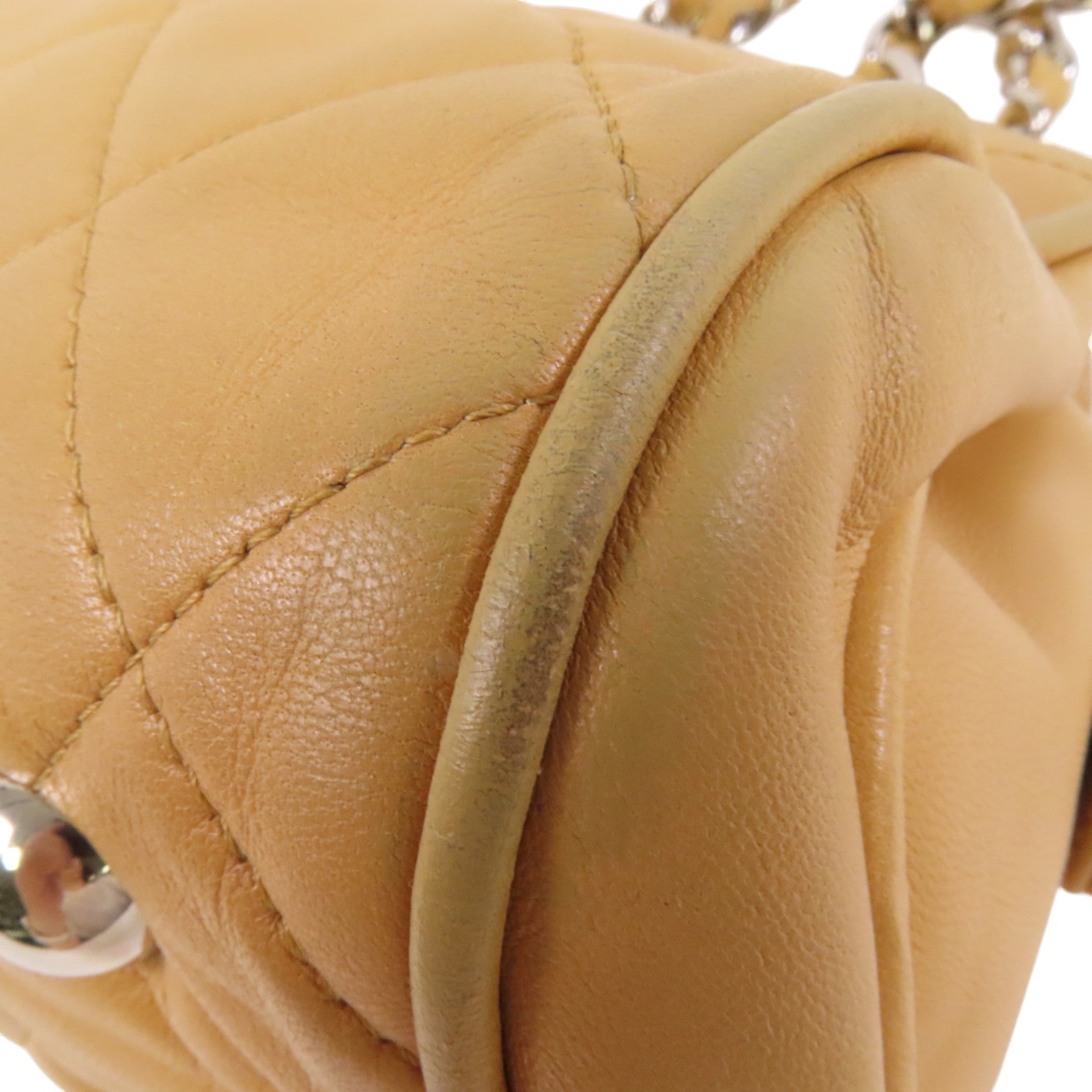 CHANEL 牛皮皮革Chain Shoulder銀扣鏈帶肩背袋